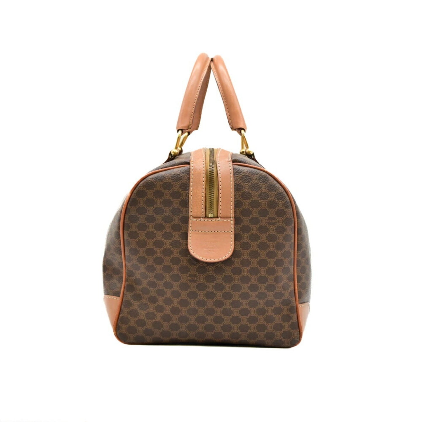 Celine Macadam Boston Bag Leather Brown
