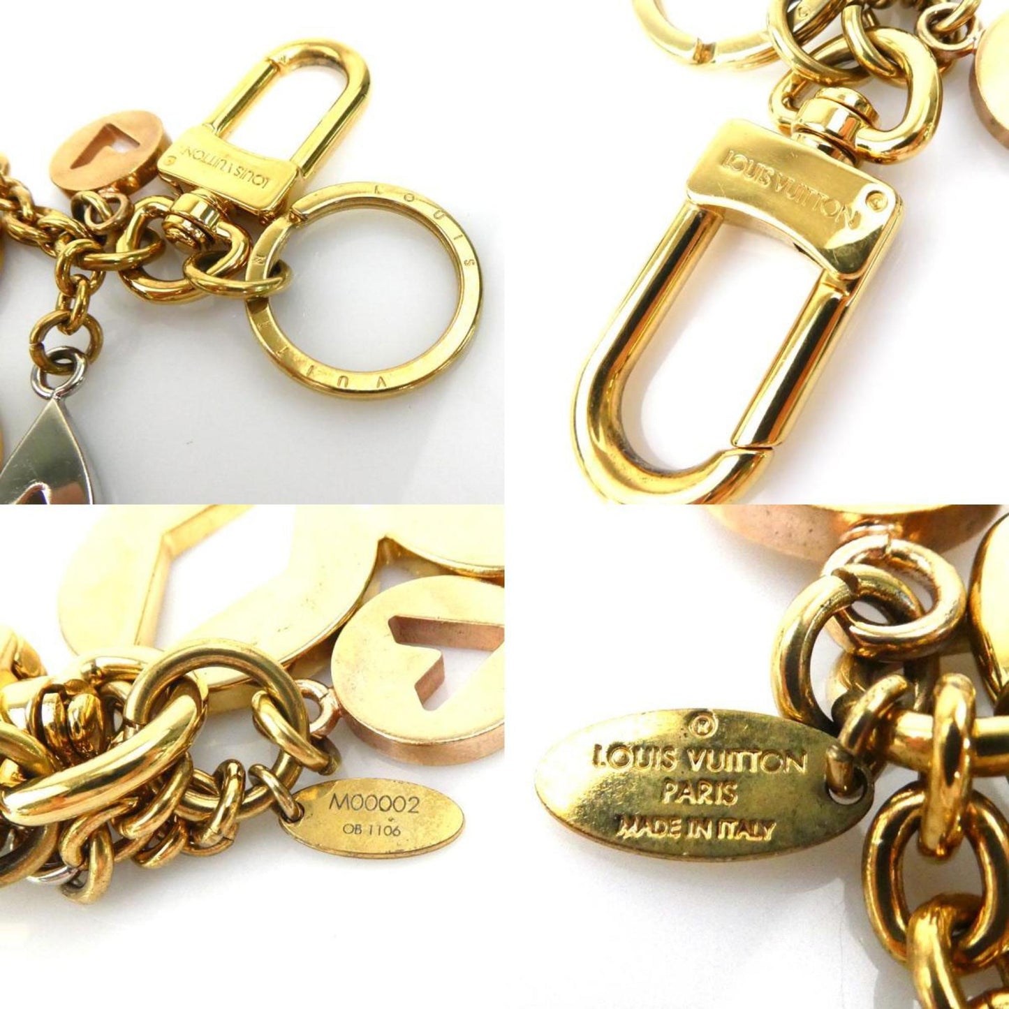 Louis Vuitton Charm Keyring Maltage Blossom Metal Gold X Silver