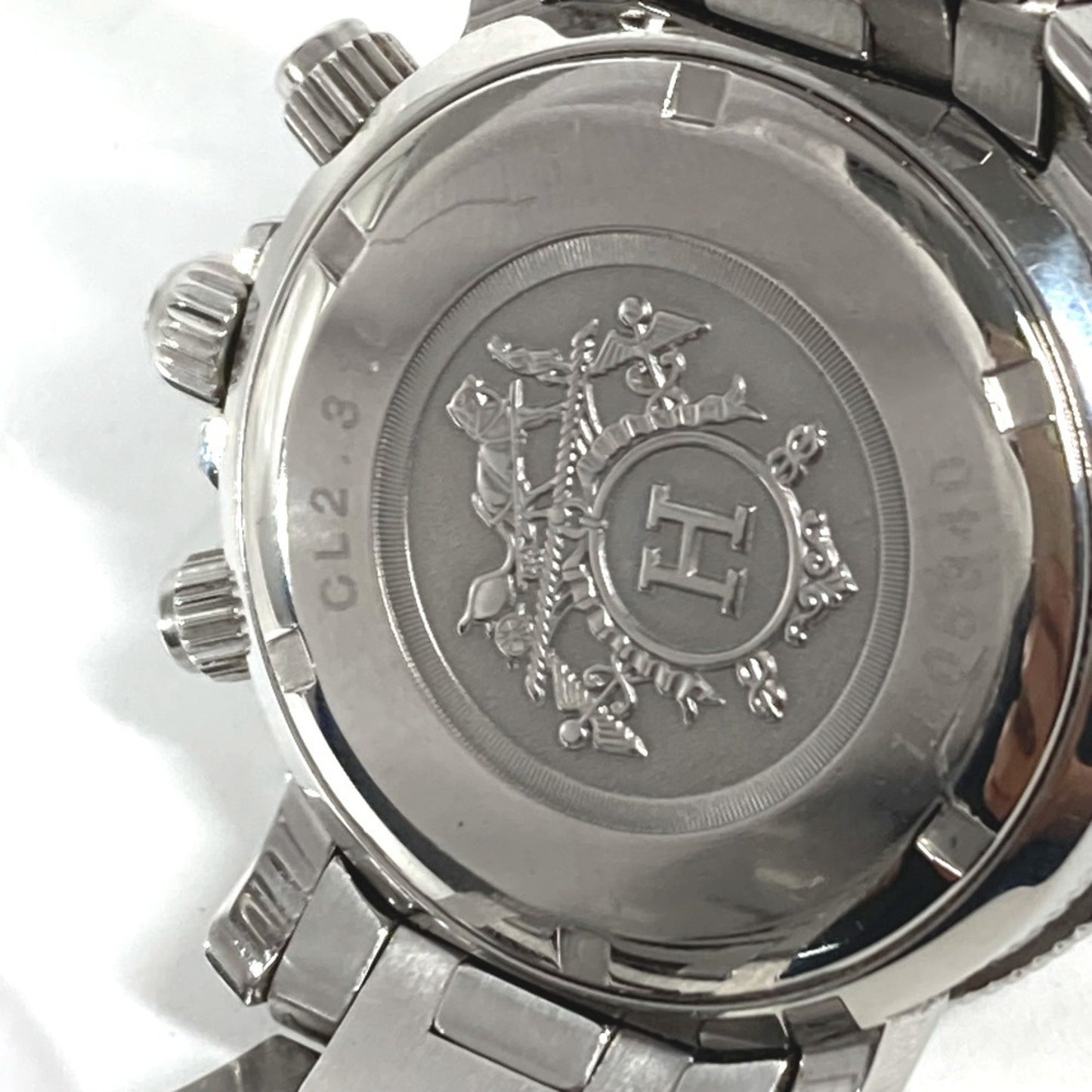 Hermes Cl2.310 Chronograph Clipper Diver Watch Stainless Steel