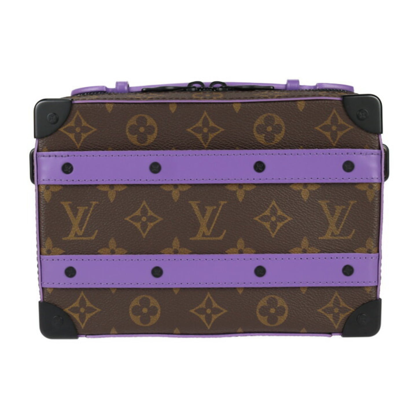 Louis Vuitton Louis Vuitton Handle Soft Trunk Monogram Macassar Handbag M46264 Leather Brown Purple