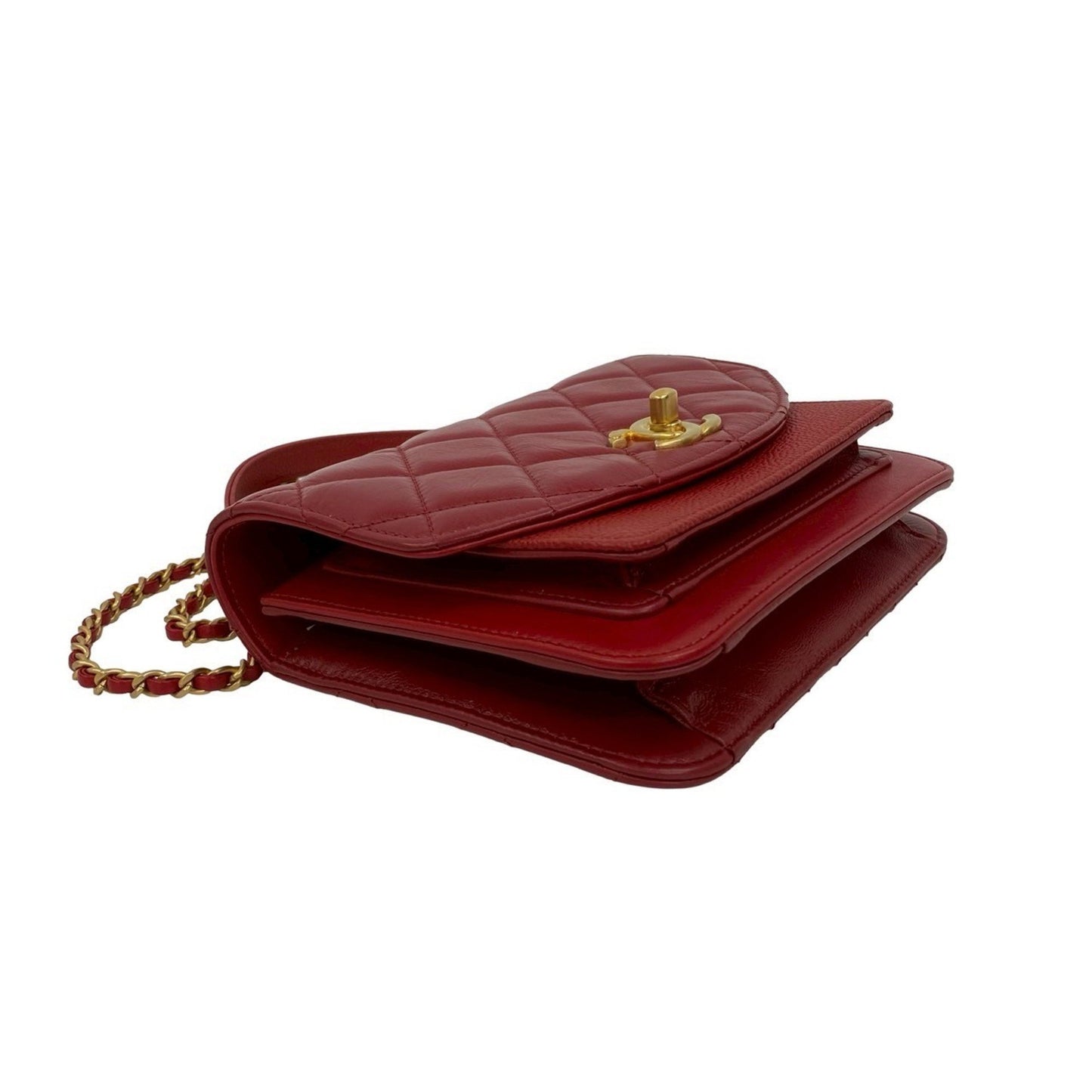 Chanel Small Flap Caviar And Calf Leather 2-Way Hand/Shoulder Bag