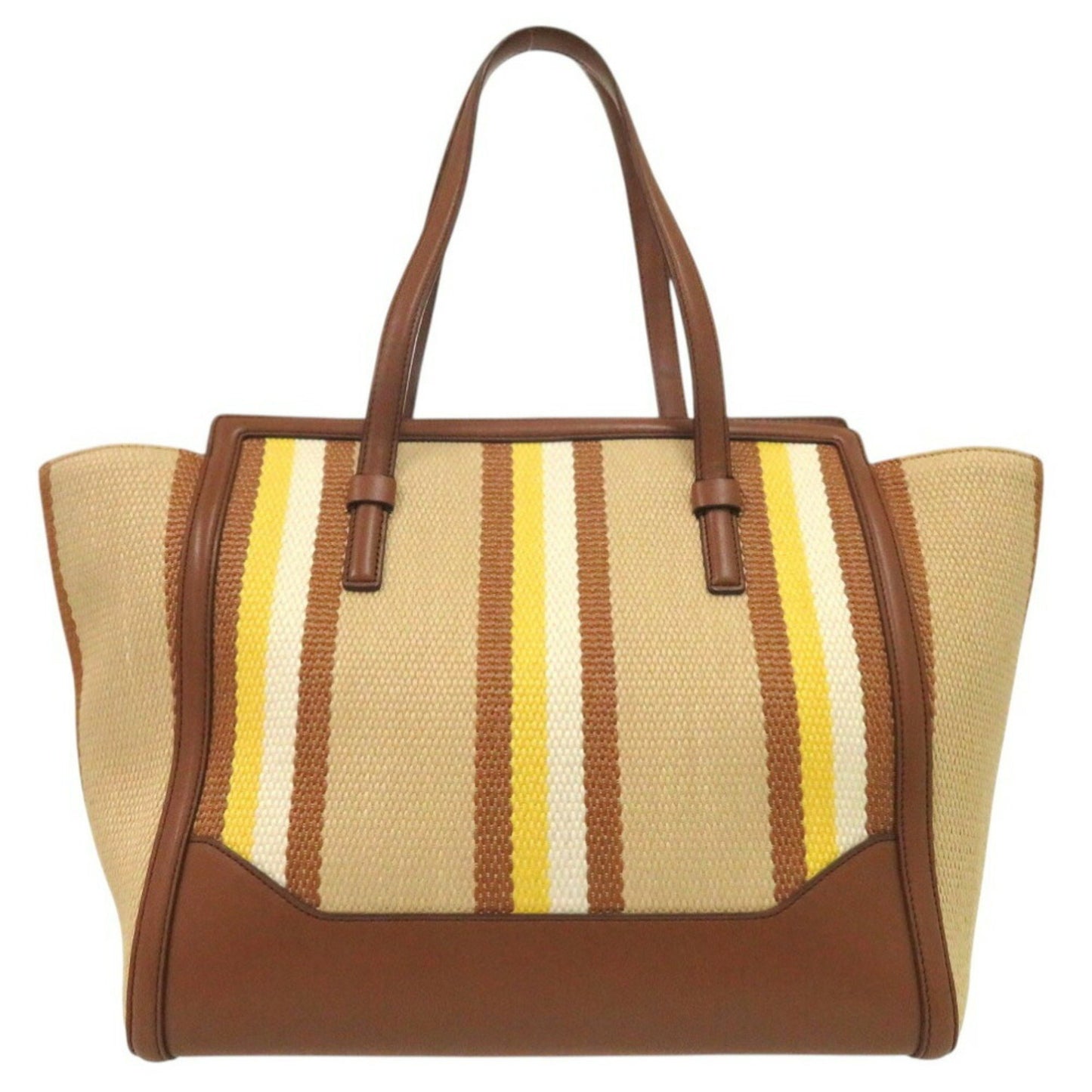 Salvatore Ferragamo Amy Tote Bag Striped Leather Canvas Multicolor 0996Salvatore