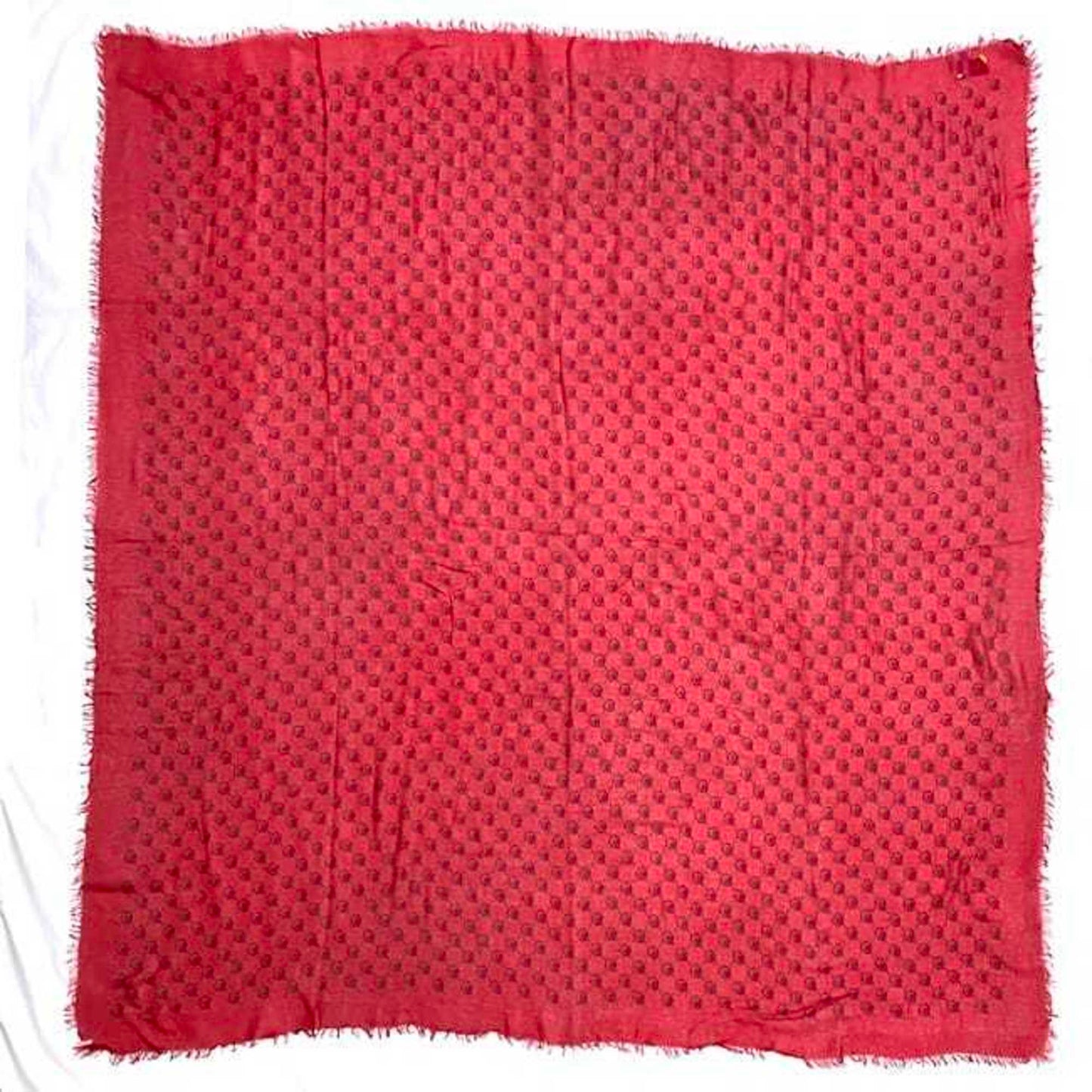 Gucci Scarf Ec-22489 Red Ghost 453225 Silk Cotton Gucci Skull Gg
