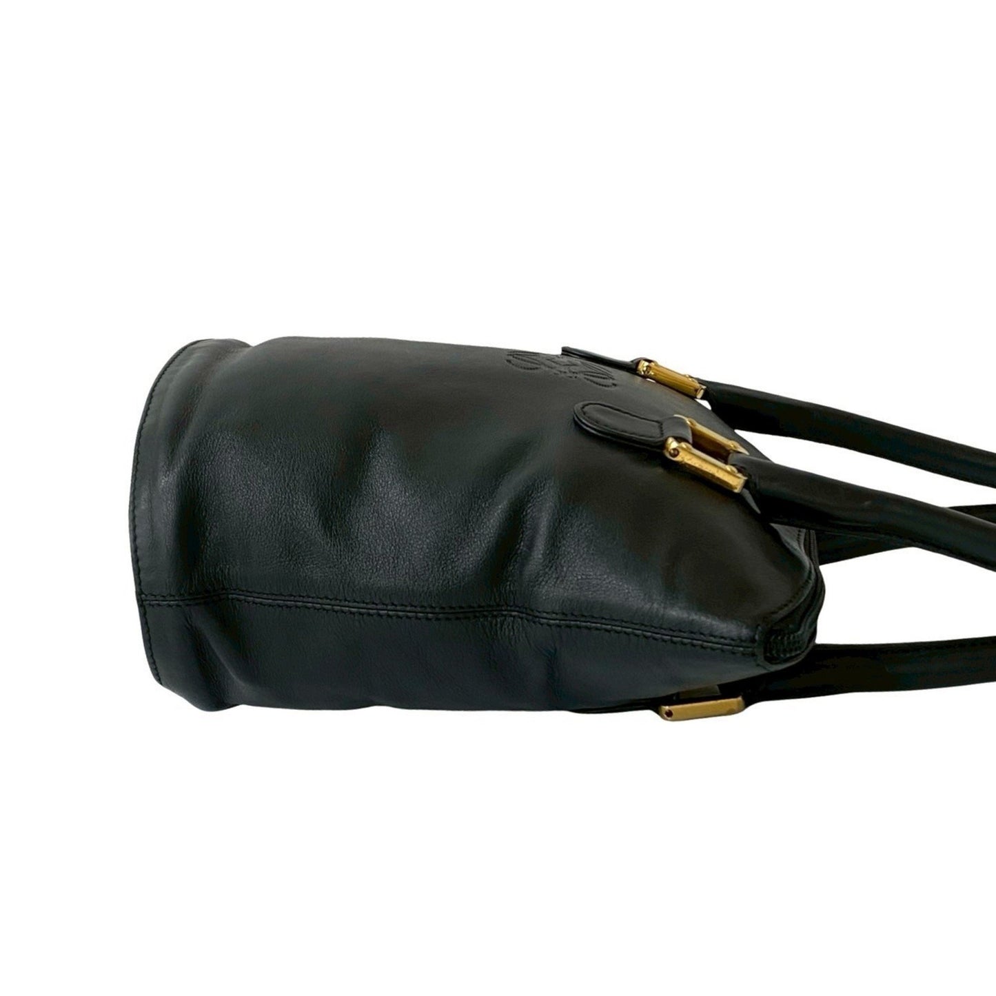 Loewe Anagram Logo Embossed Leather Mini Tote Bag In Black
