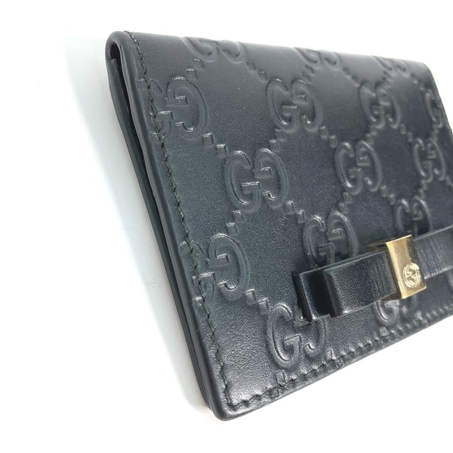 Gucci 451192 Guccissima Gg Ribbon Business Card Case