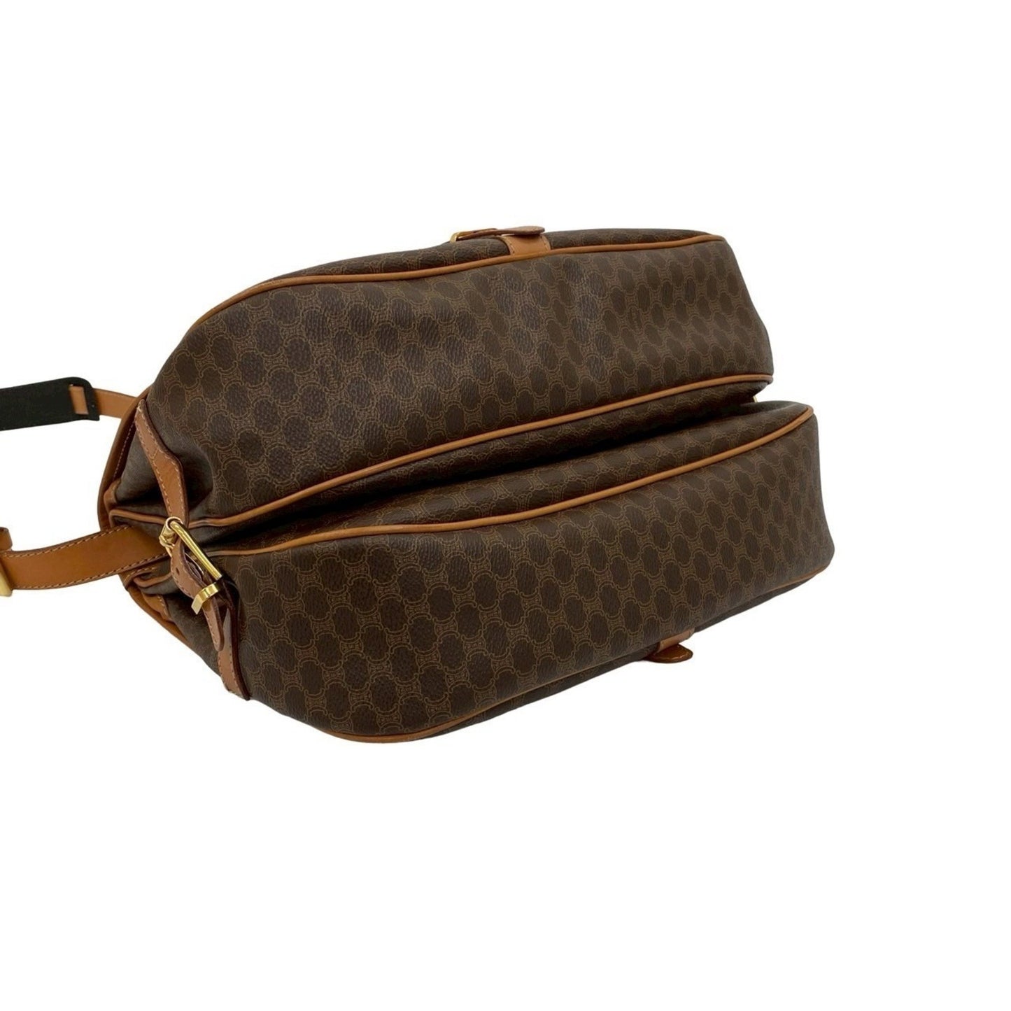 Celine Macadam Blason Pattern Leather Shoulder Bag/Sacoch/Body Bag Brown 013-5