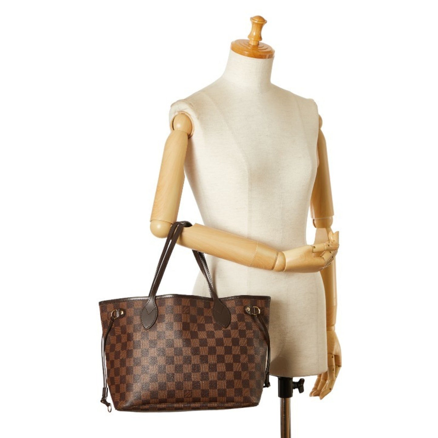 Louis Vuitton Damier Neverfull Pm Handbag Tote Bag N41359 Brown Pvc Leather