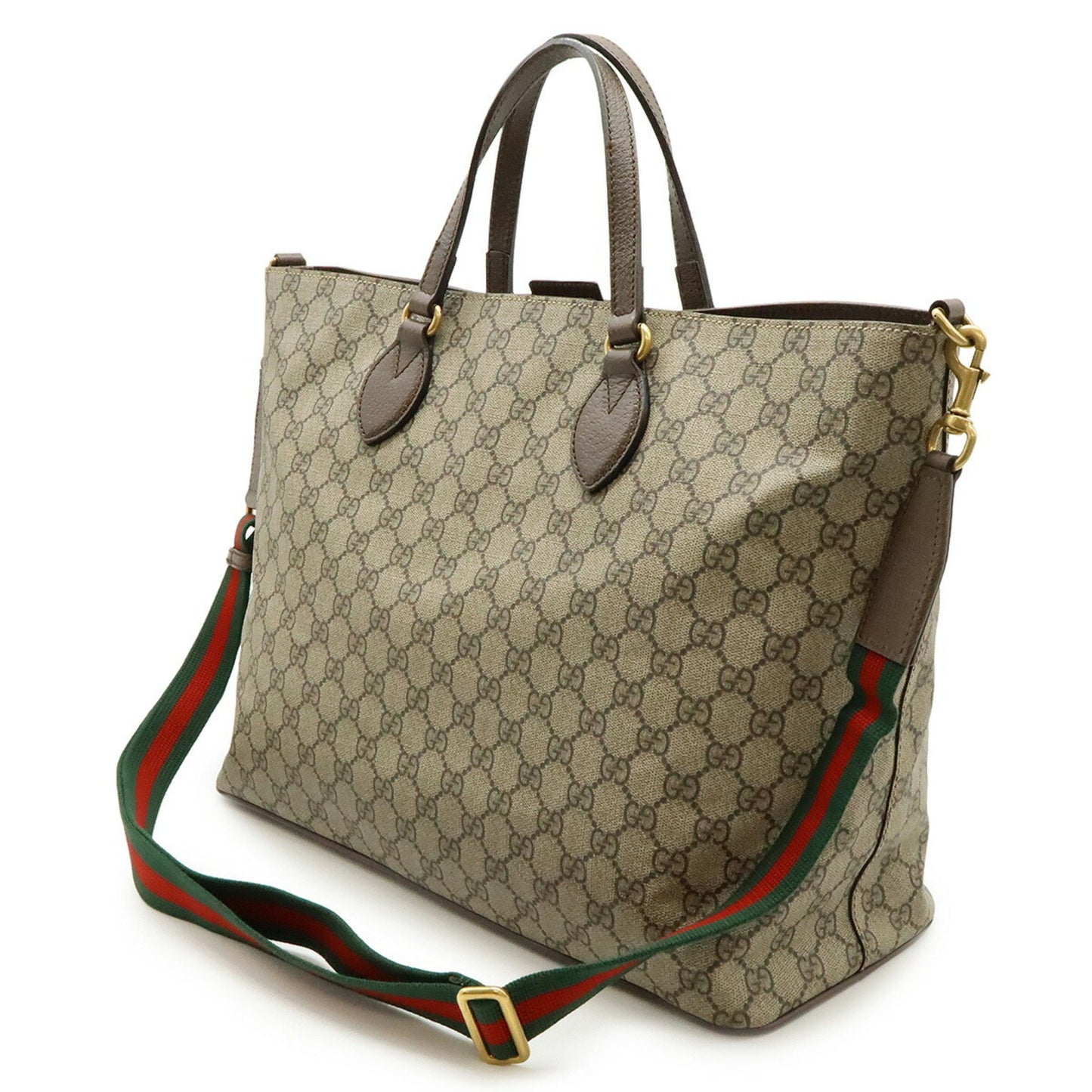 Gucci Soft Gg Supreme Courier Tote/Shoulder Bag In Leather With Appliqus Beige
