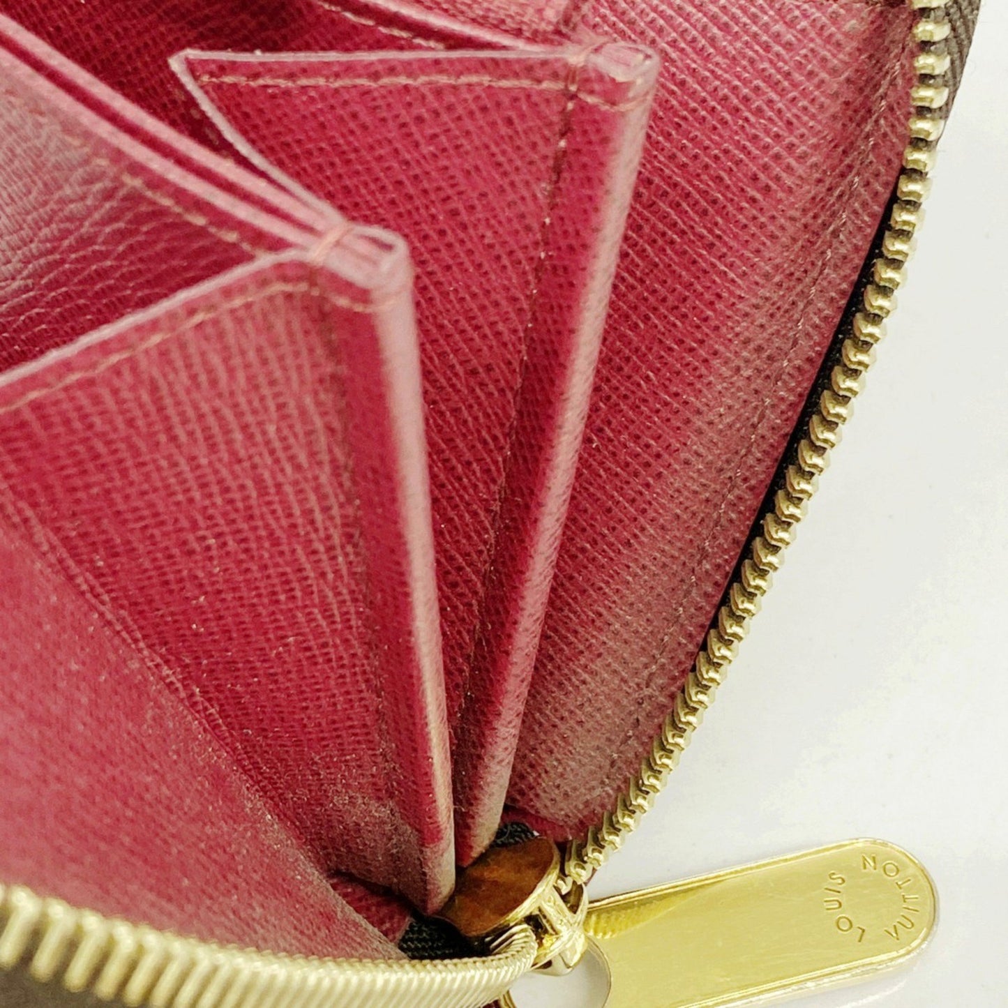 Louis Vuitton Monogram Zippy Wallet M41895 Brown Fuchsia