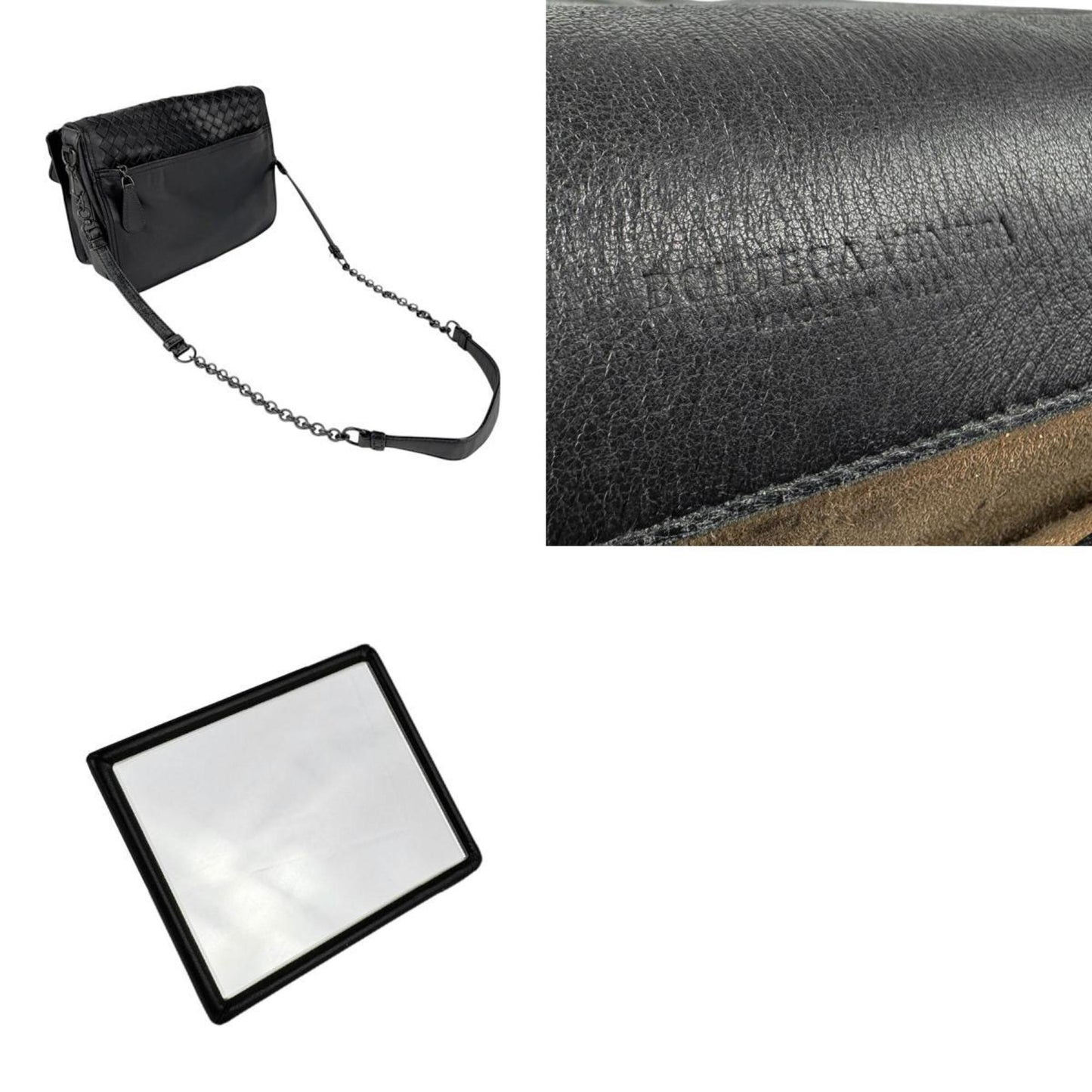 Bottega Veneta Shoulder Bag Intrecciato Leather Black