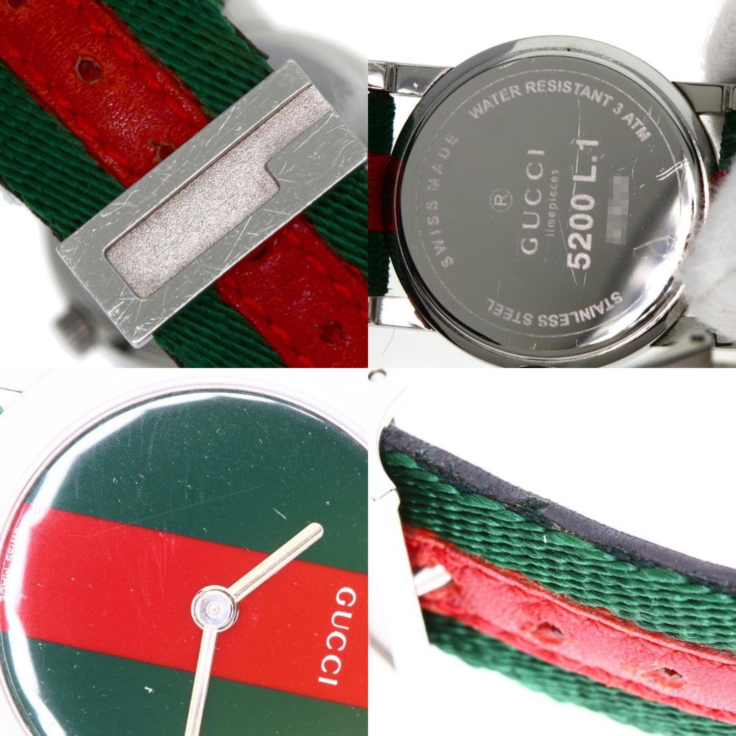 Gucci 5200L.1 Sherry Line Watch In Stainless Steel/Canvas