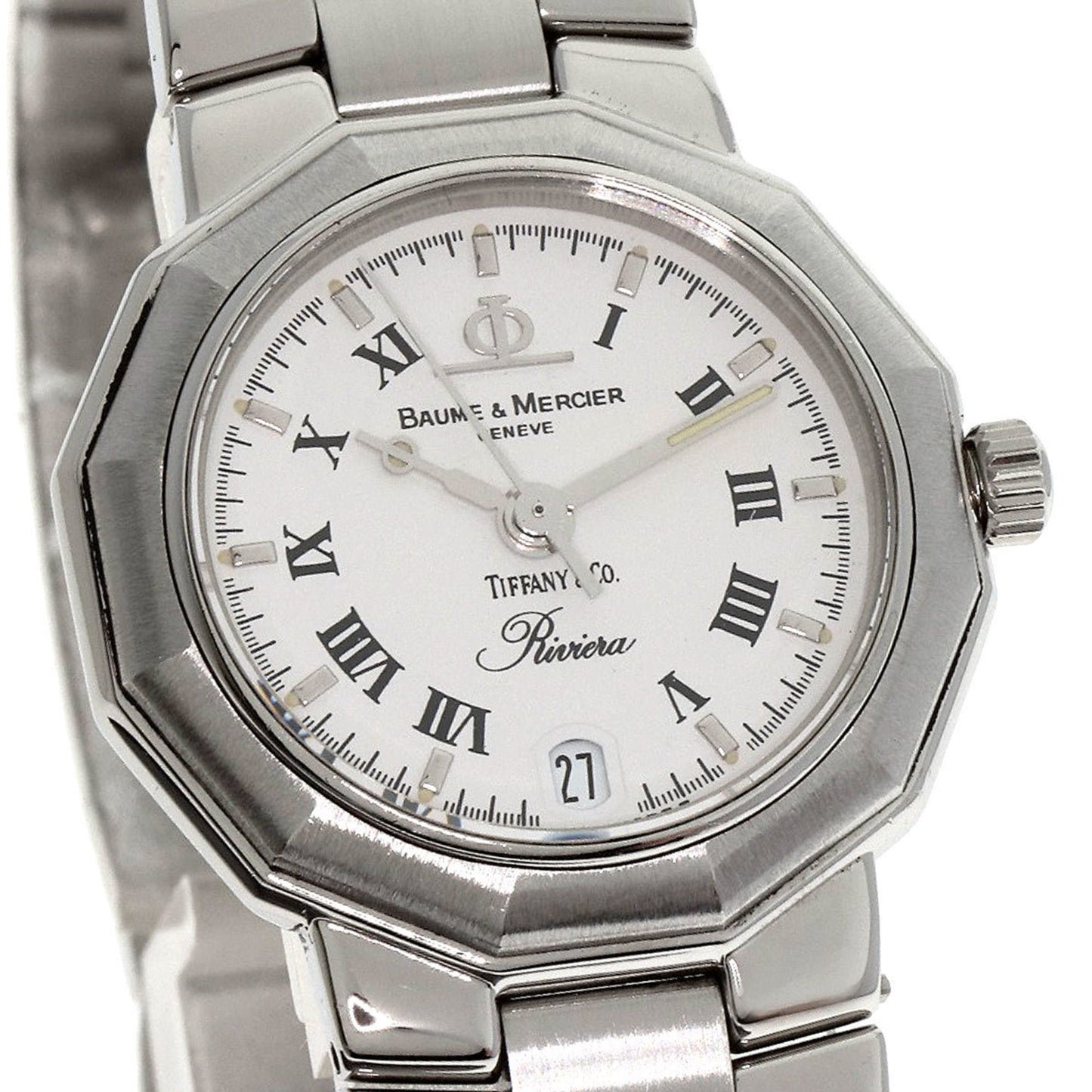 Baume & Mercier Mv040078 Riviera W-Name Tiffany Collaboration Watch Stainless Steel Ss