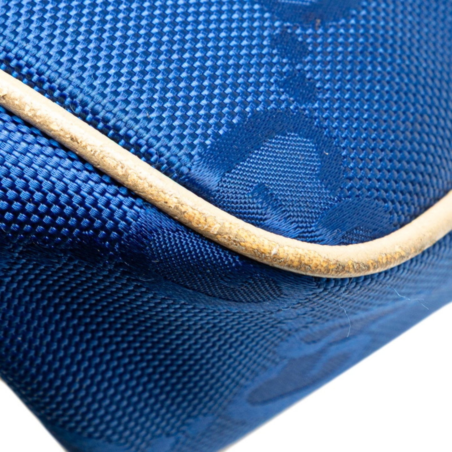 Gucci Gg Nylon Of The Grid Body Bag/Waist Bag 631341 Blue/Beige Nylon/Leather