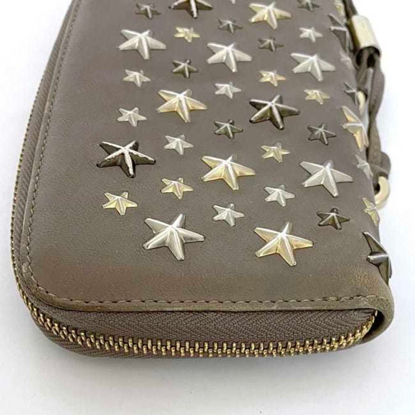 Jimmy Choo Round Long Wallet Ec-22525 Beige Filipa Leather 2Jk4Fz Jimmy Choo Star Studs