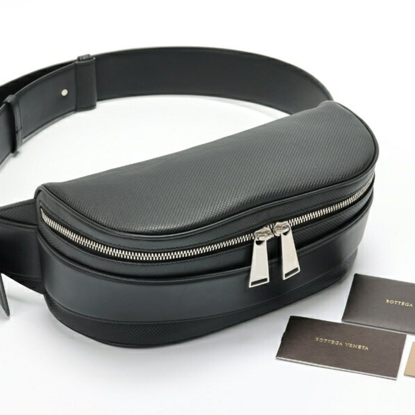 Bottega Veneta Marco Polo Belt Bag Body 578140 Leather Black S-157368