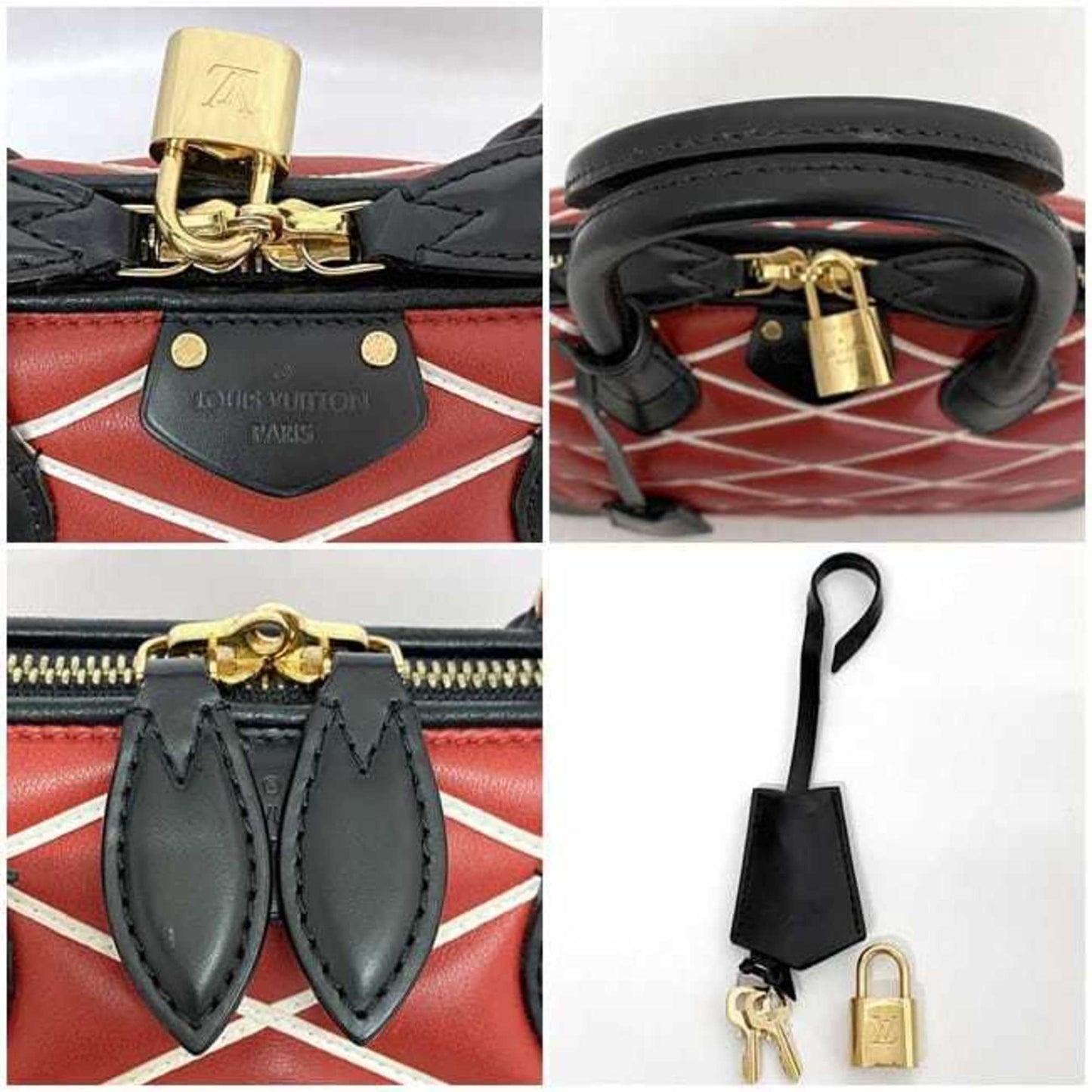 Louis Vuitton Handbag Alma Pm F-22474 Red Black Maltage 2Wy Shoulder Bag Leather Fo4104 Louis