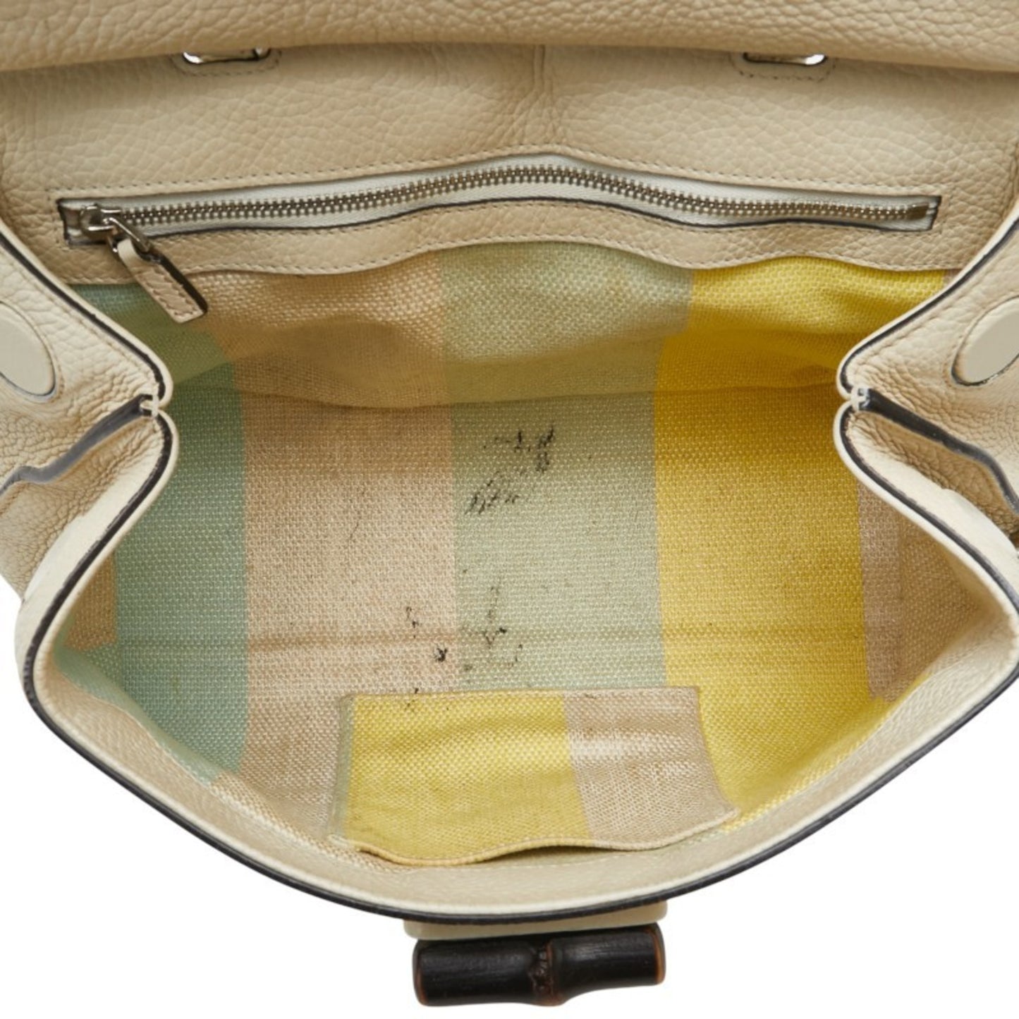 Gucci Daily Bamboo Handbag/Shoulder Bag 2Way 370831 White Leather