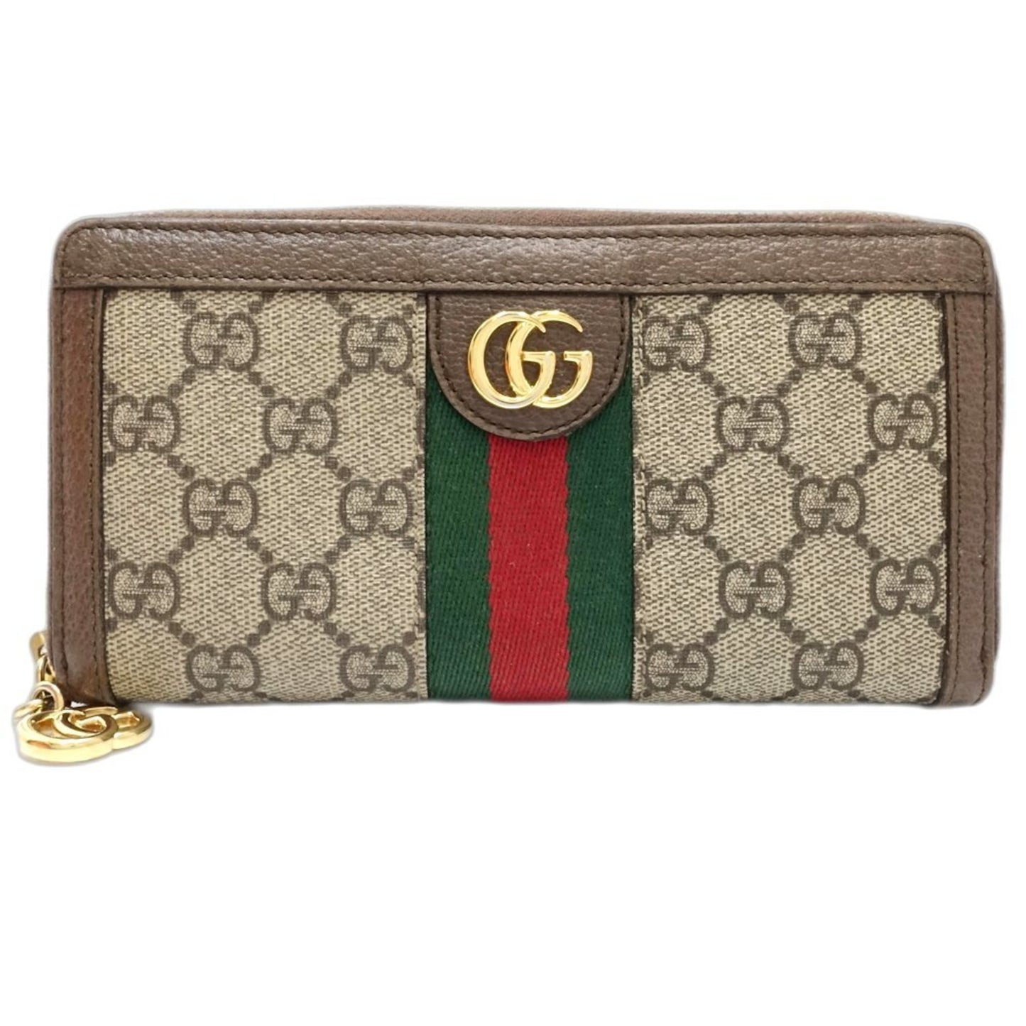 Gucci Gucci Long Wallet 523154 Ophidia Zip Around Gg Supreme Canvas Beige Ebony 181217