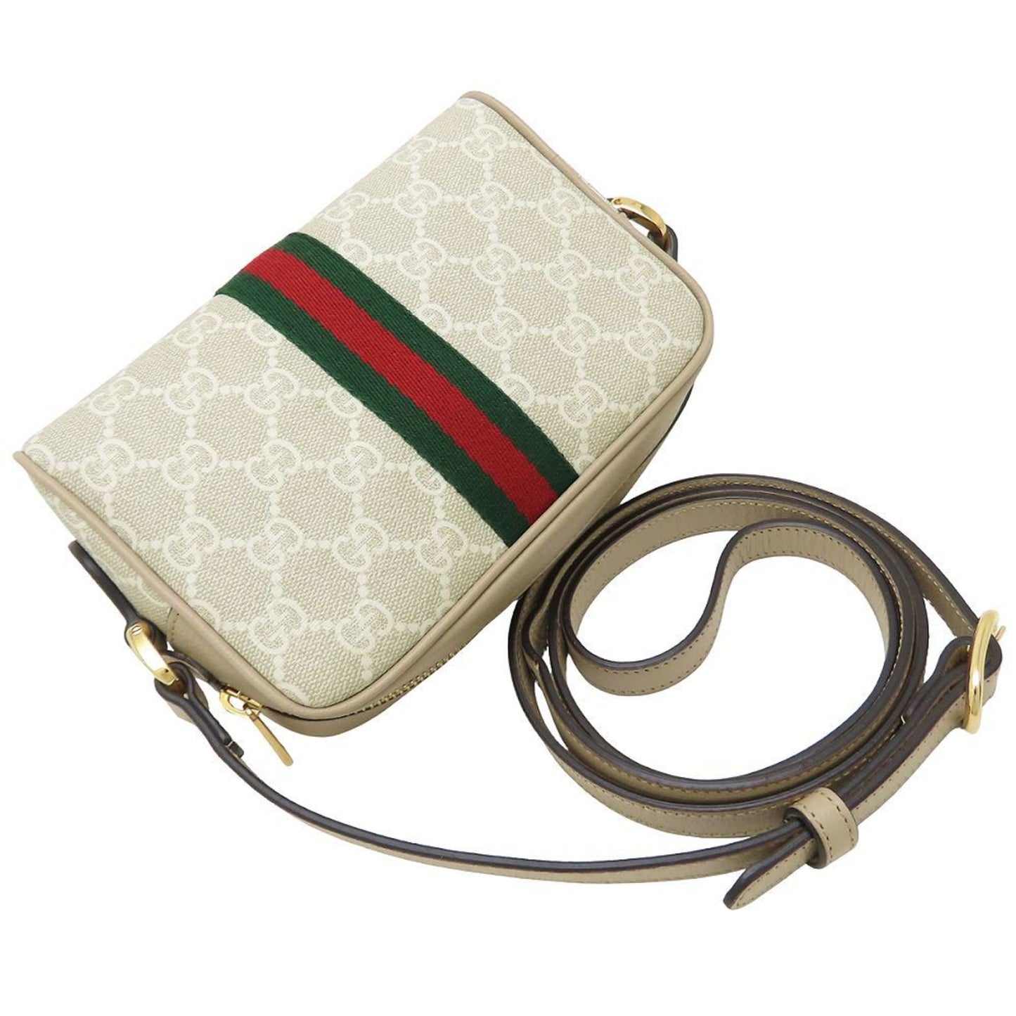 Gucci Ophidia 517350 Shoulder Bag In Gg Supreme Canvas And Leather