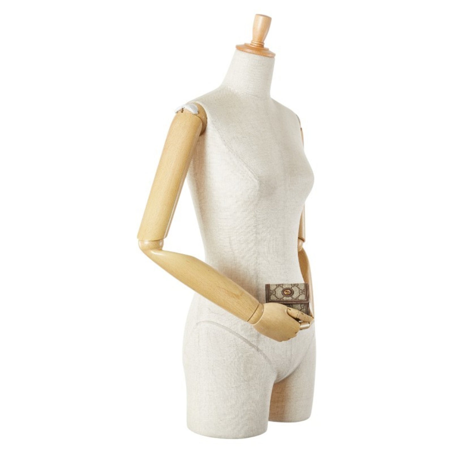 Gucci Gg Supreme Wallet/Coin Purse 030 149 0905 Beige Brown Leather