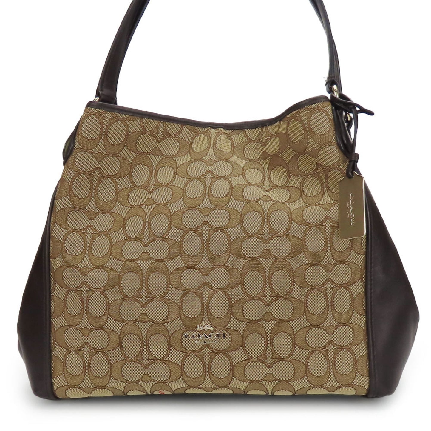 Coach Tote Bag 36466 Signature Canvas Leather Dark Brown