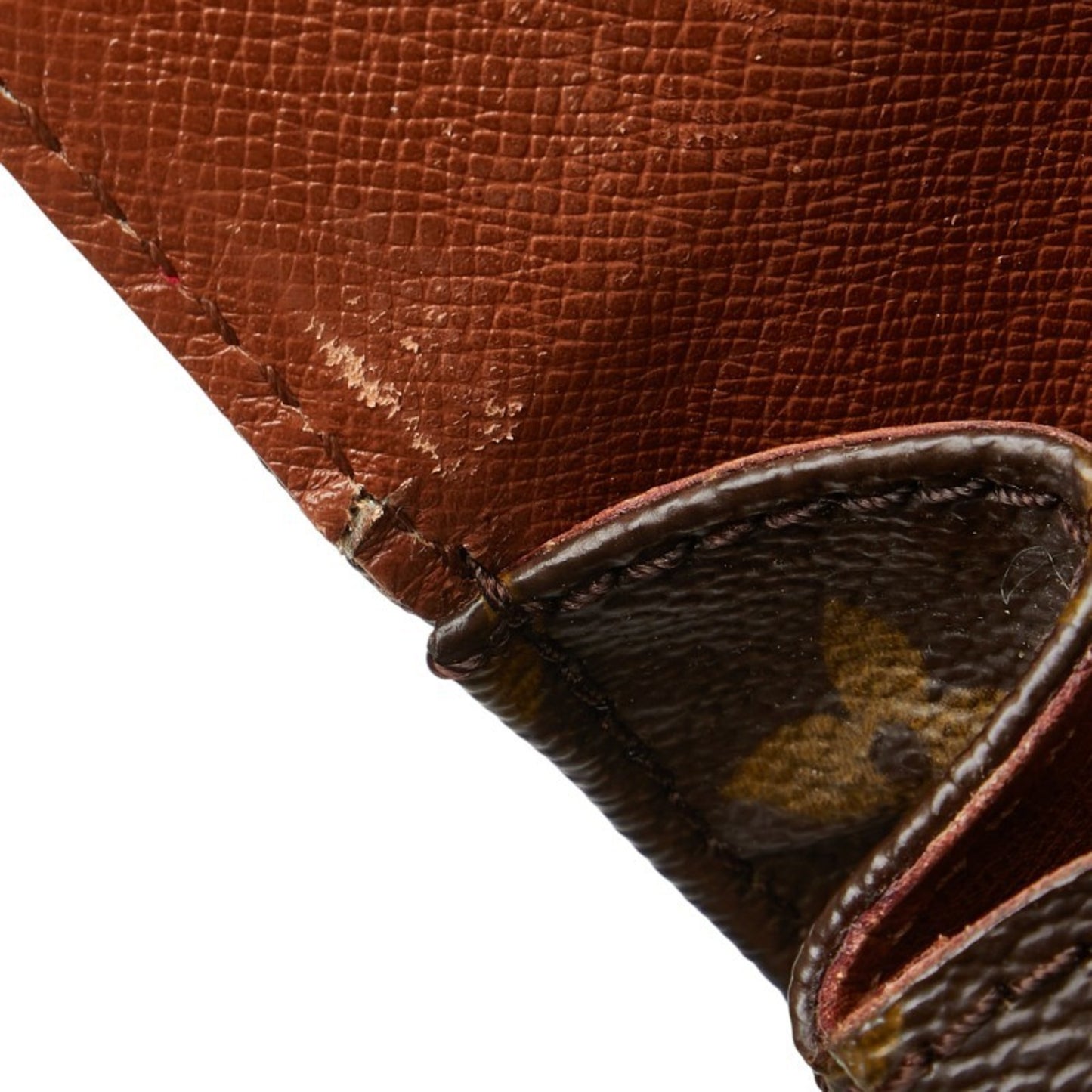 Louis Vuitton Monogram Mini Cartouchiere Crossbody Shoulder Bag M51254 Brown Leather