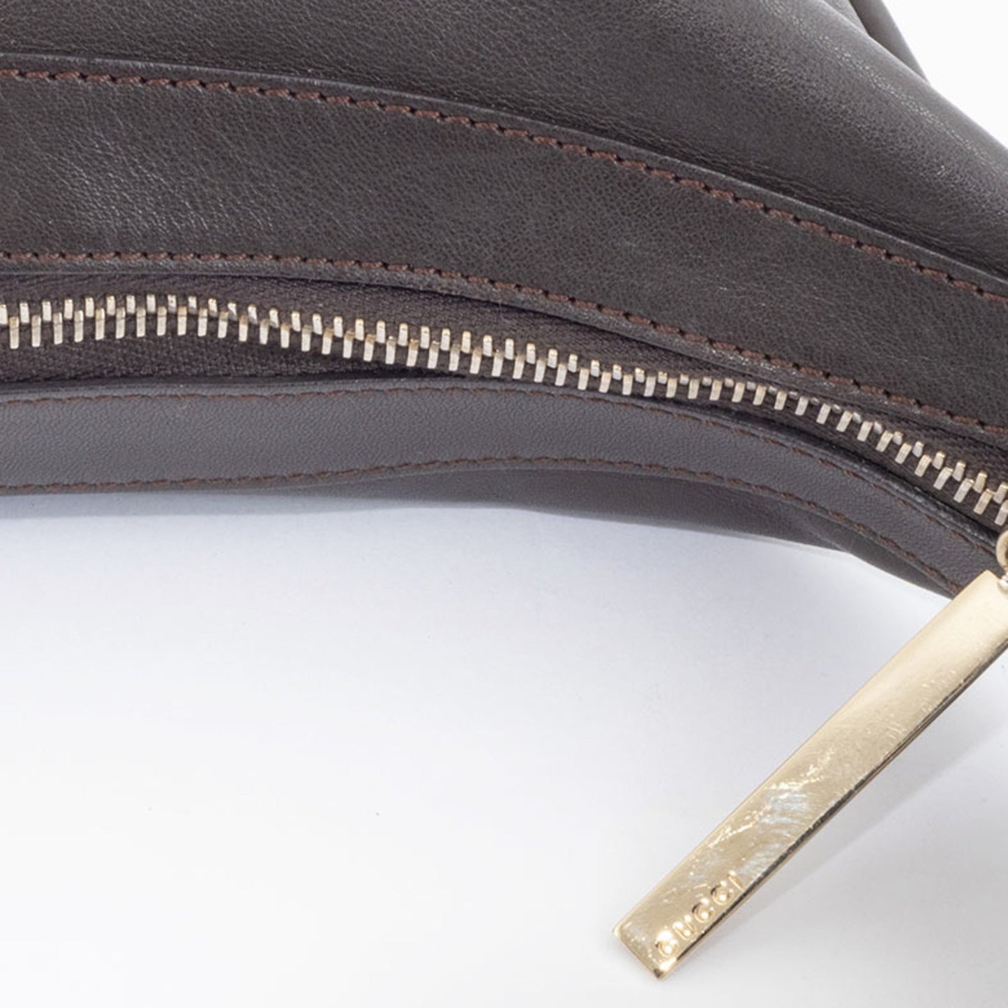 Gucci Leather Round Shoulder Bag 00141810 Dark Brown