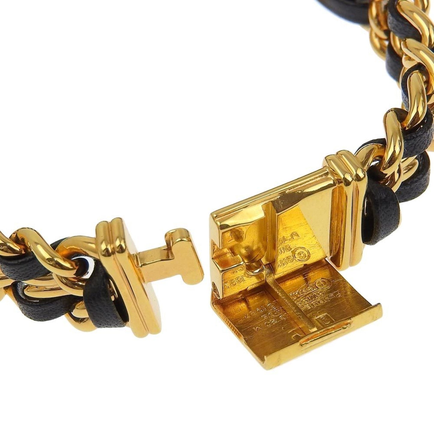 Chanel Chanel Premiere S Watch H0001 Gold-Plated X Leather Quartz Analog Display Black Dial