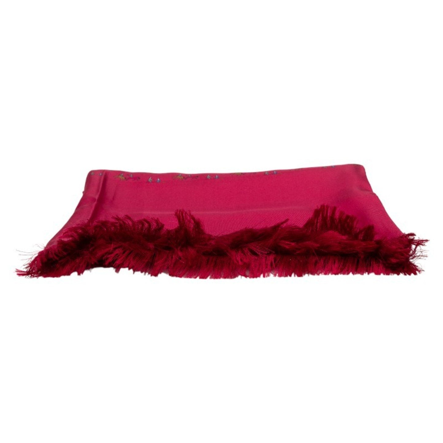 Hermes Margiela Period Scarf Wine Red Multicolor Silk