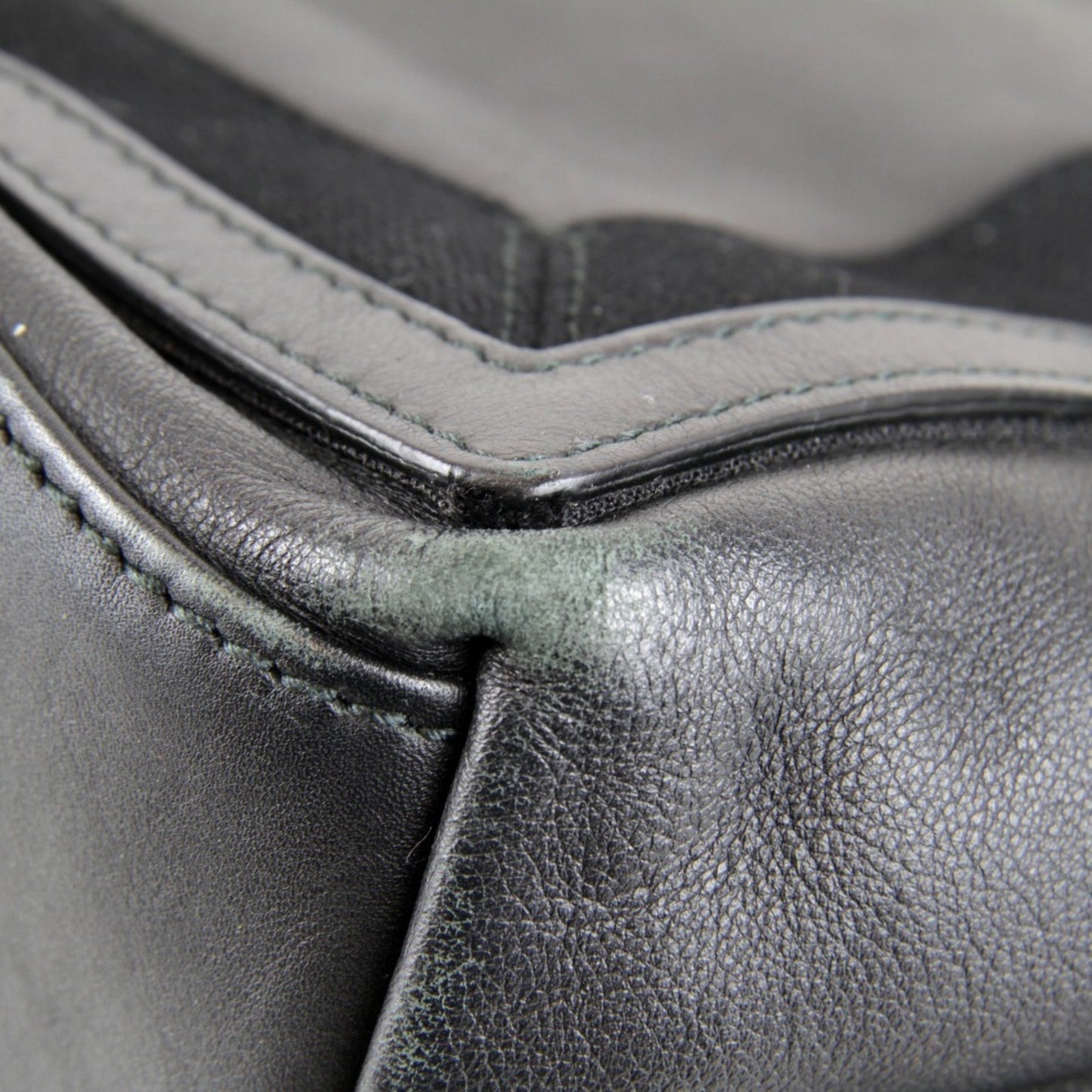 Balenciaga Navy Cabas 339933 Handbag Leather Black