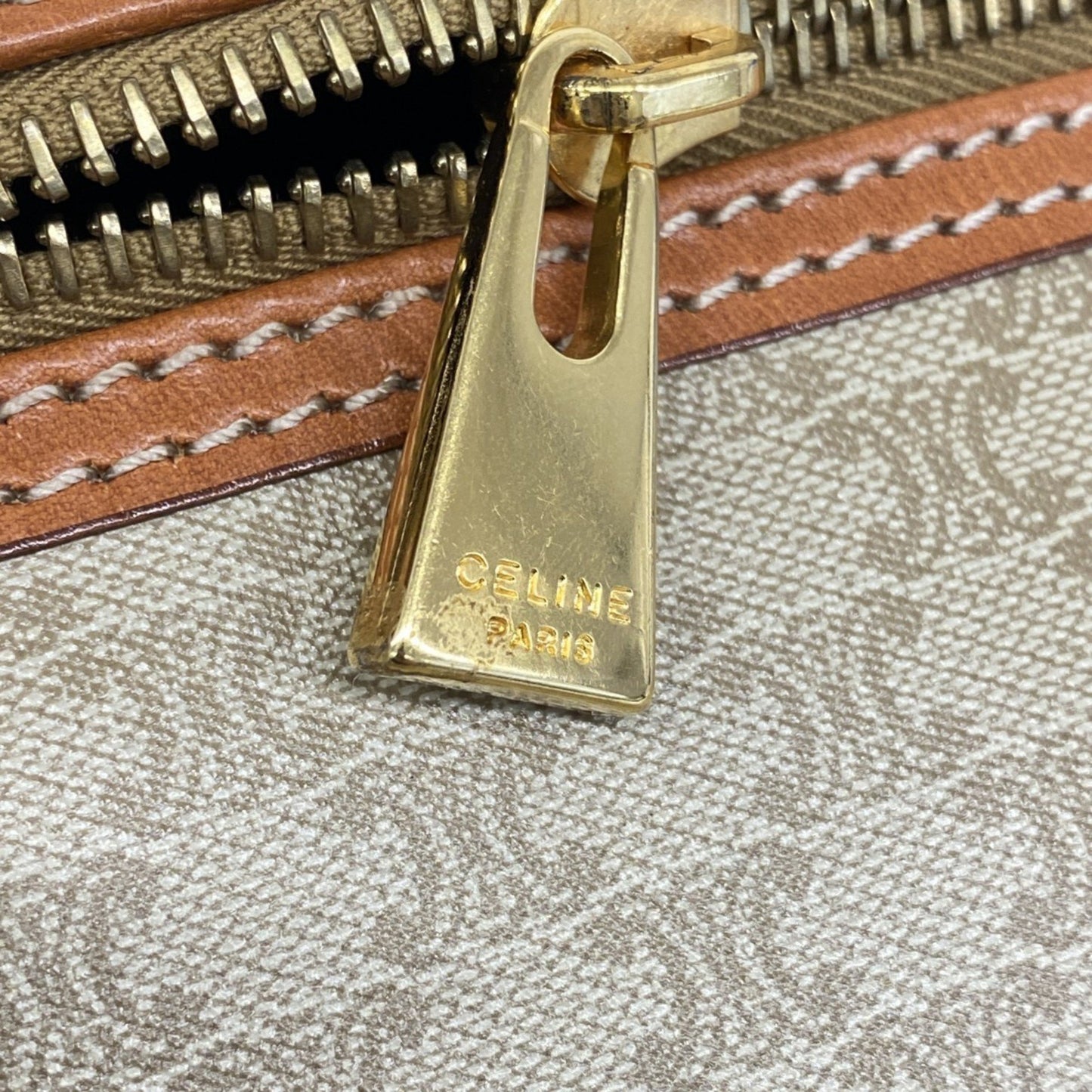Celine Vanity Bag Macadam Beige Light Brown