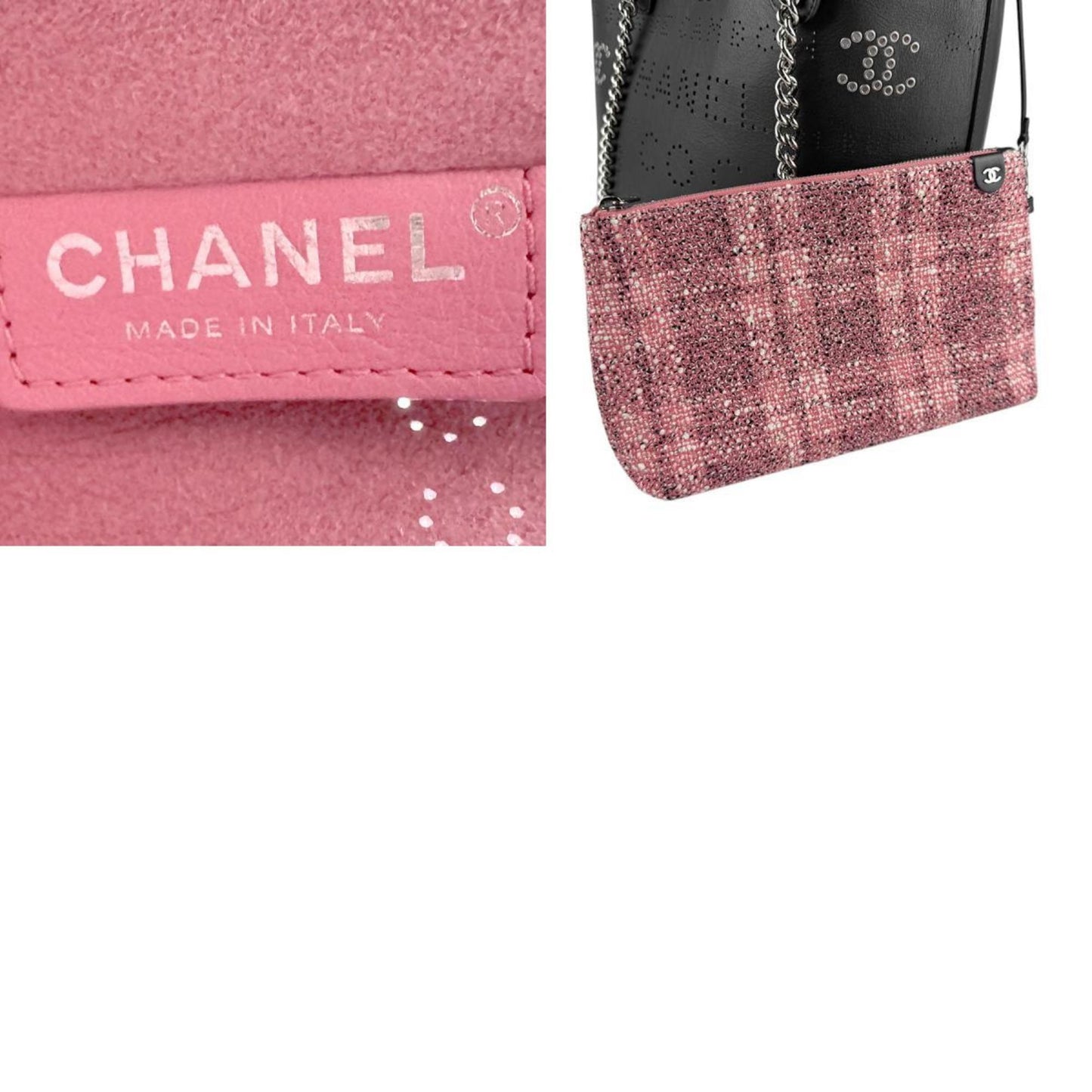 Chanel Handbag Shoulder Bag Leather Navy Silver