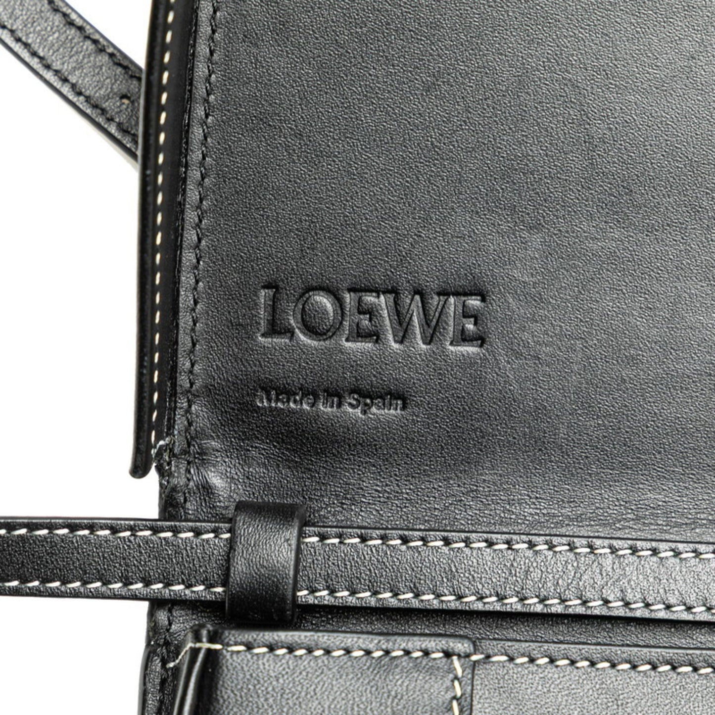 Loewe Anagram Heel Pouch Shoulder Bag Black Leather
