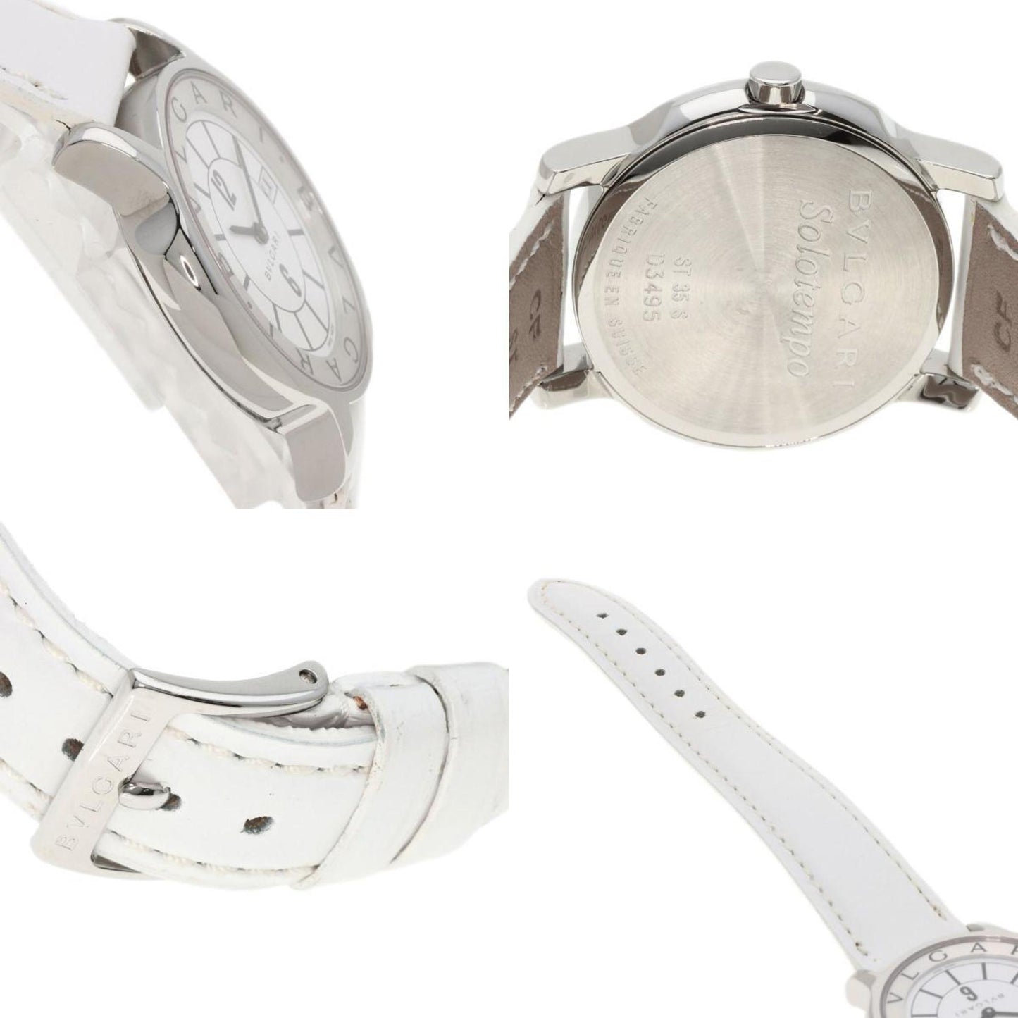 Bvlgari St35S Solotempo Watch Stainless Steel Leather