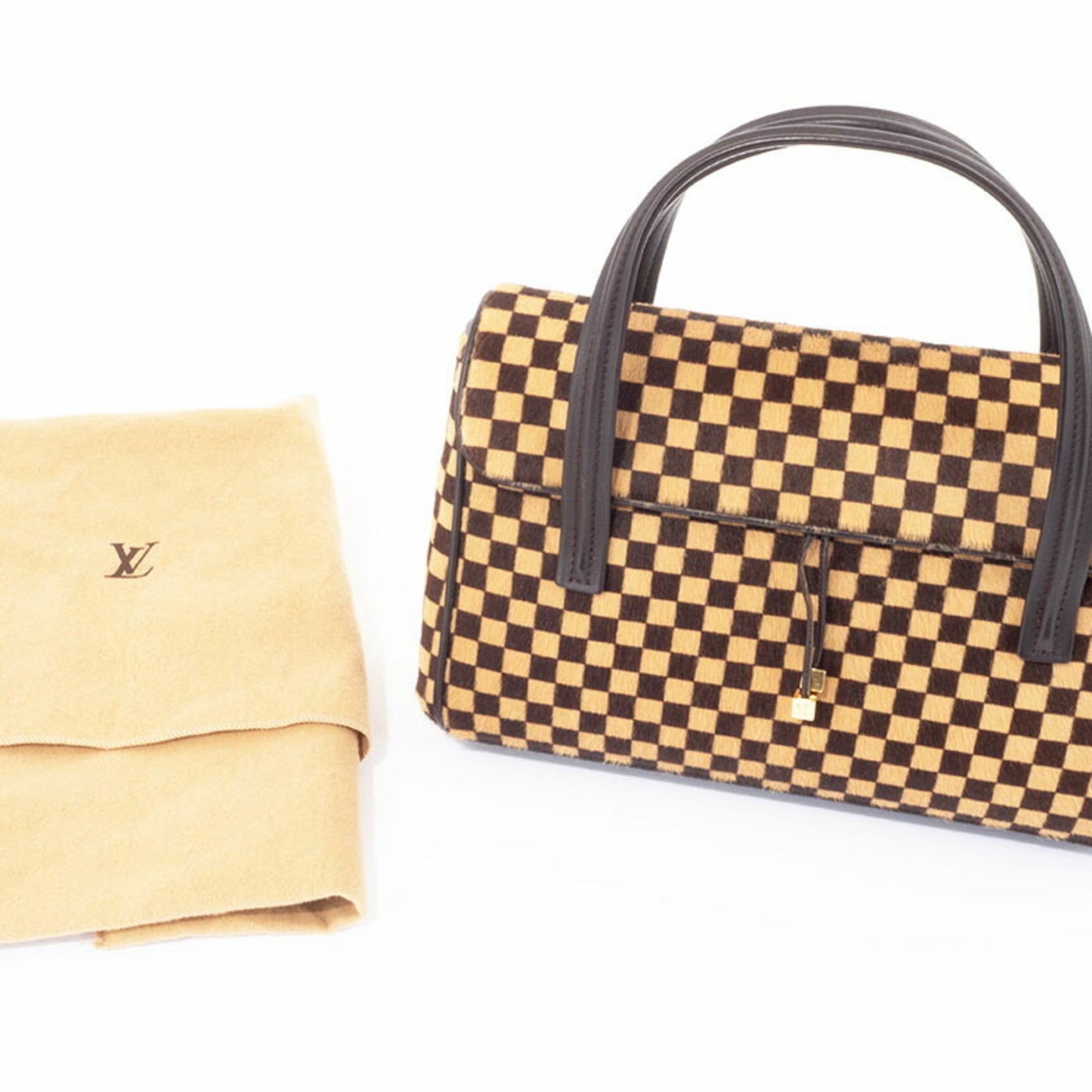 Louis Vuitton Damier Sauvage Lion Handbag M92131 Pony Leather