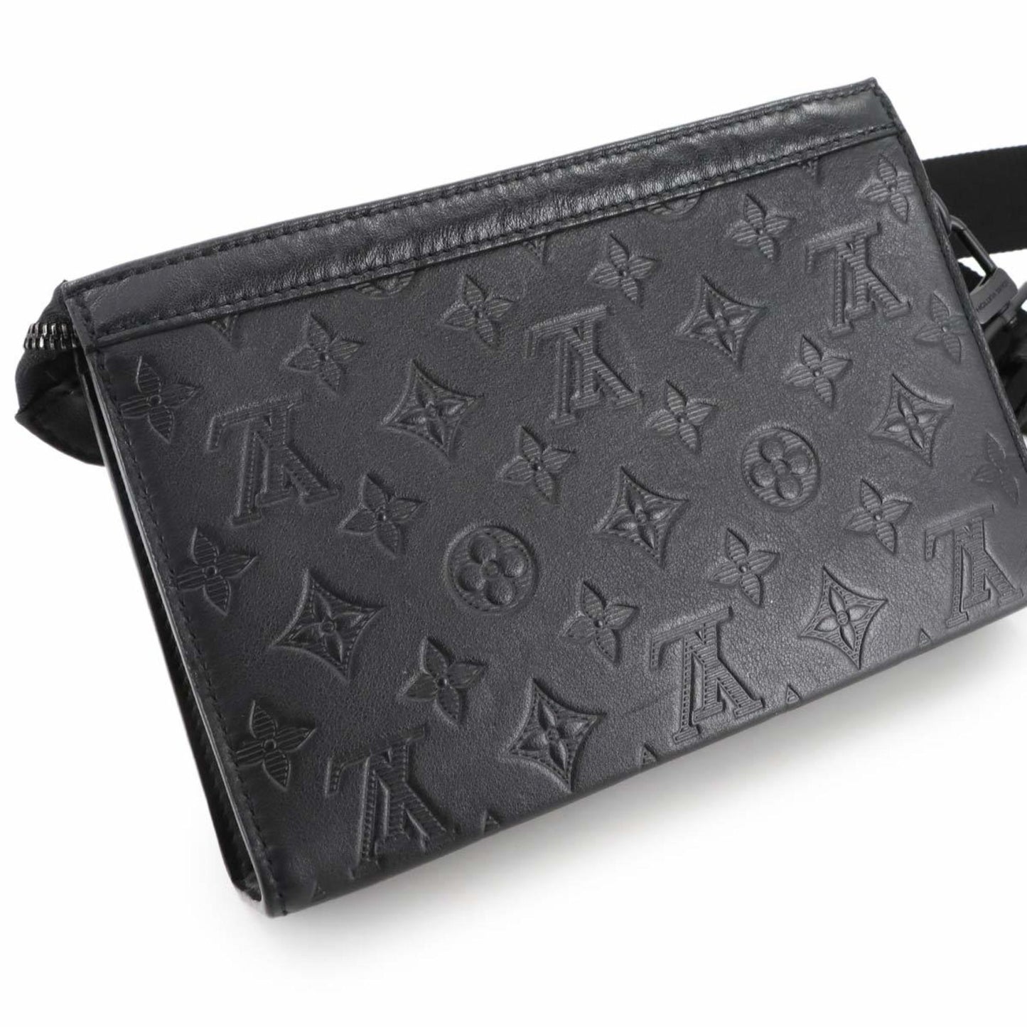 Louis Vuitton Monogram Shadow Gaston Wearable Wallet Shoulder Bag In Black Leather (M81115)