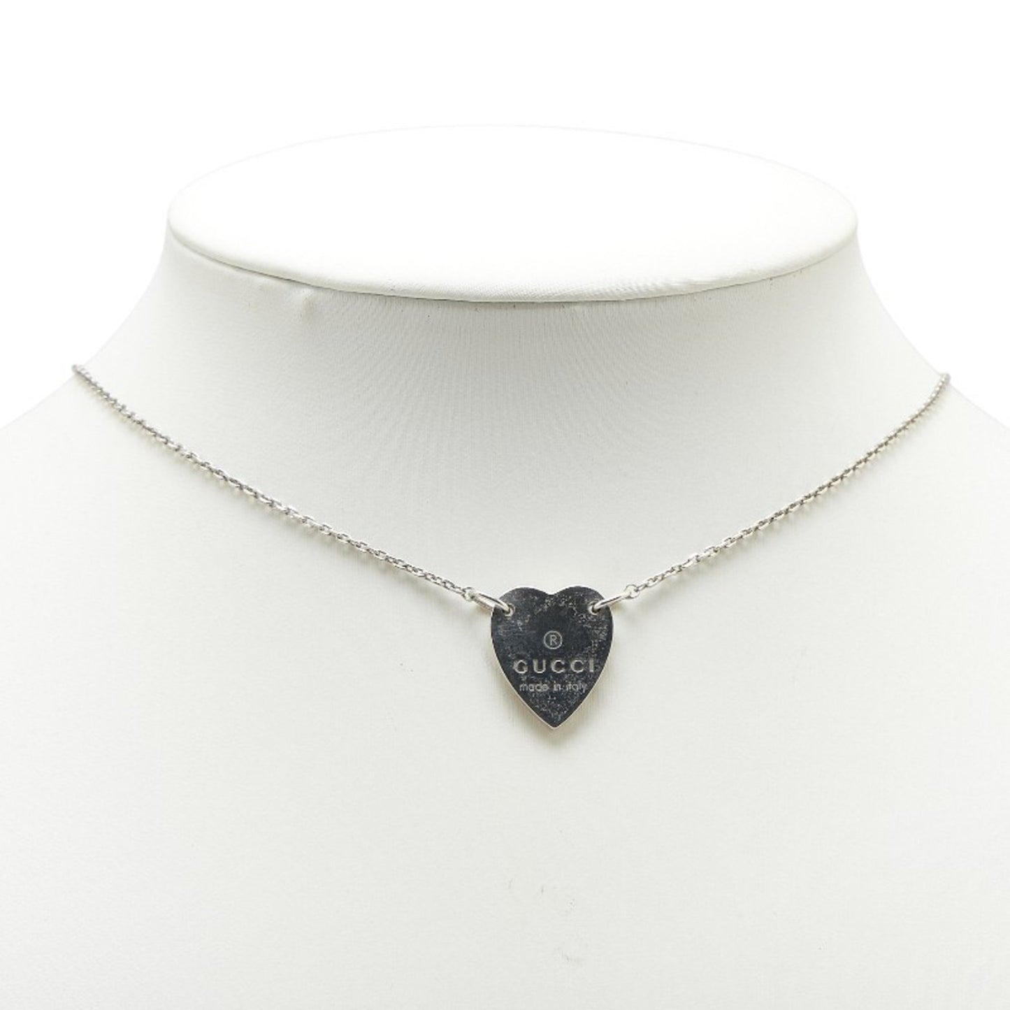 Gucci Heart Plate Necklace In Sv925 Silver