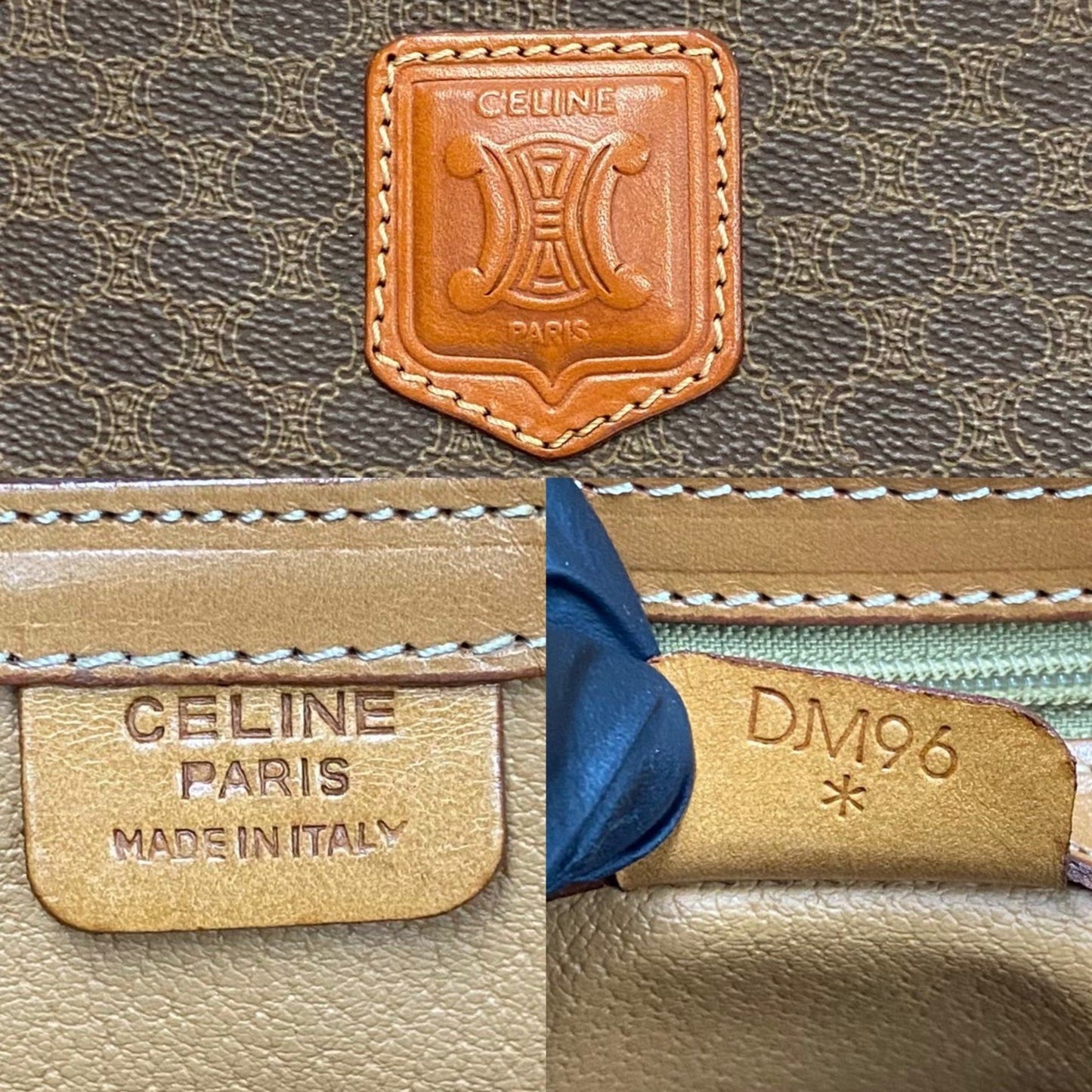 Celine Macadam Blason Triomphe Leather Handbag/Mini Tote Bag