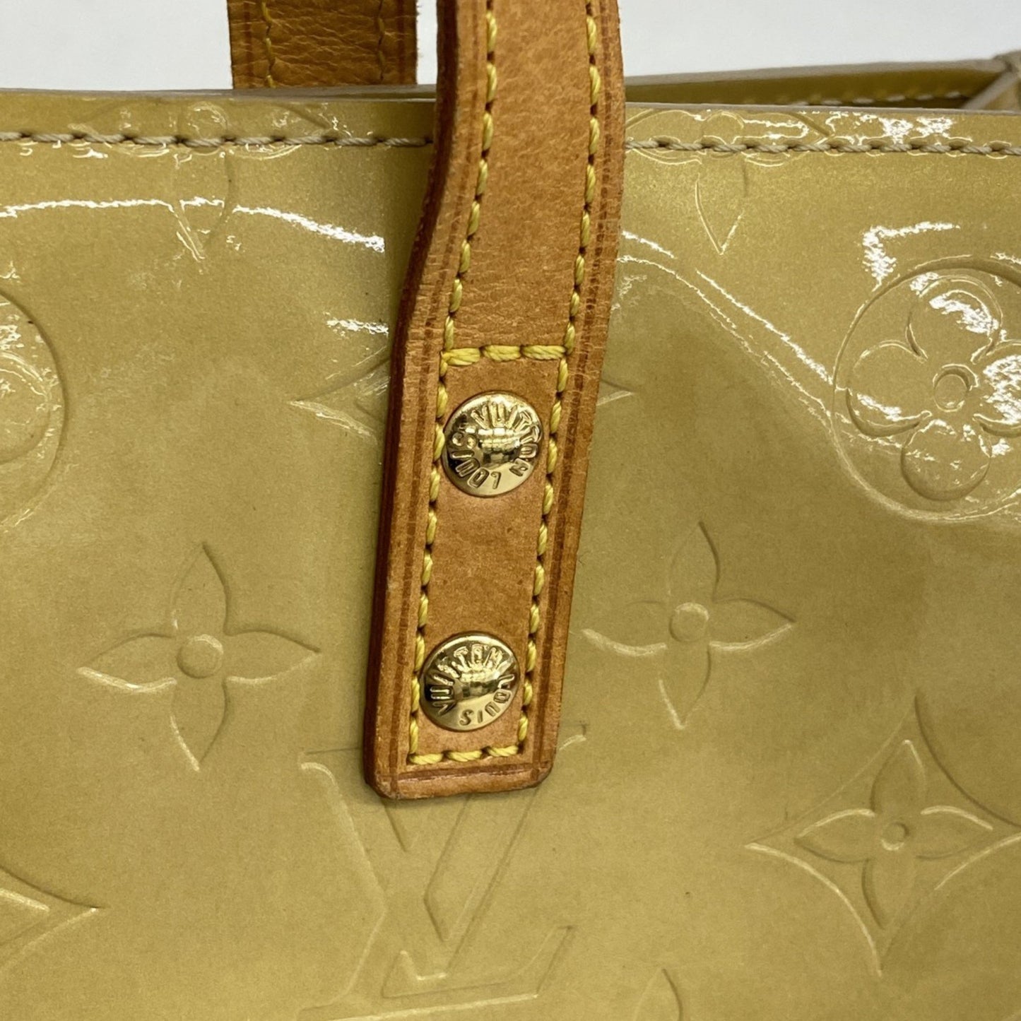 Louis Vuitton Vernis Reed Pm Handbag M91144 Beige