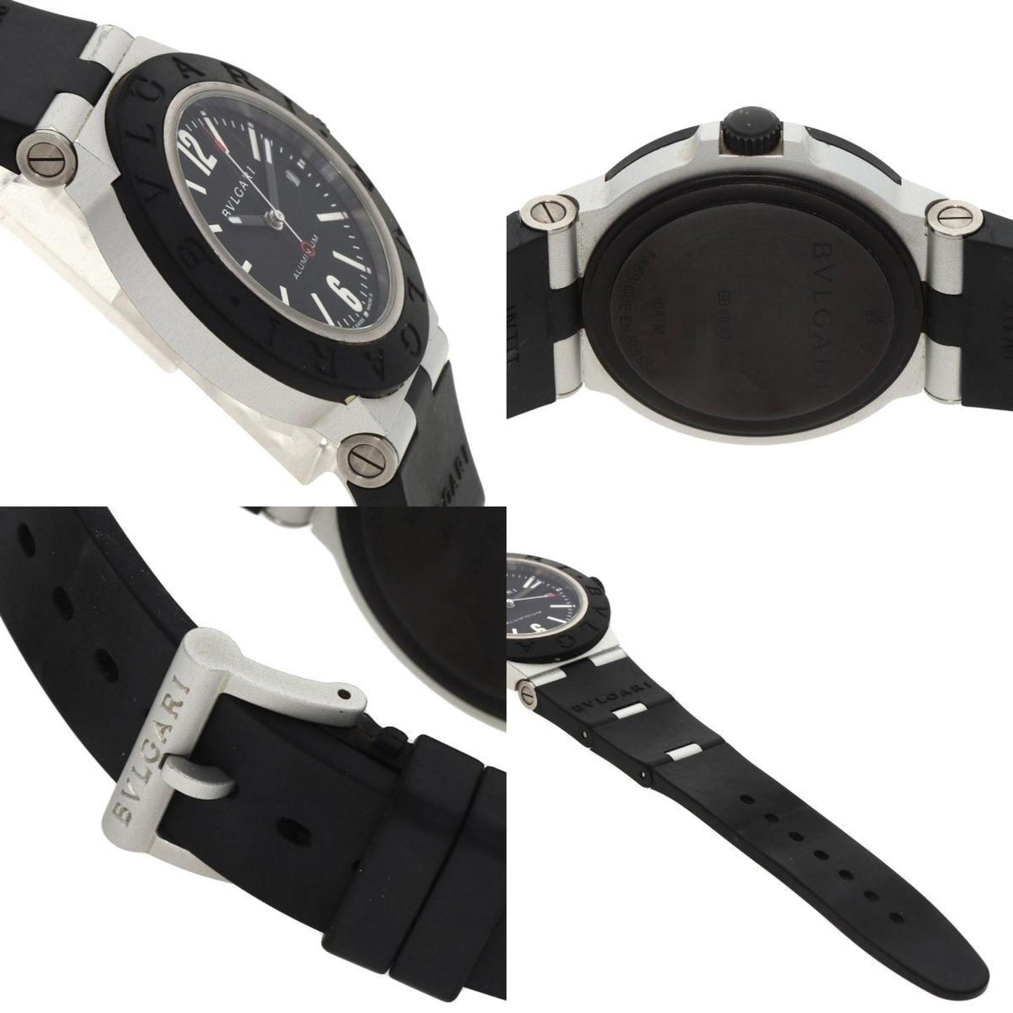 Bvlgari Bb40At Alum Date Watch Rubber