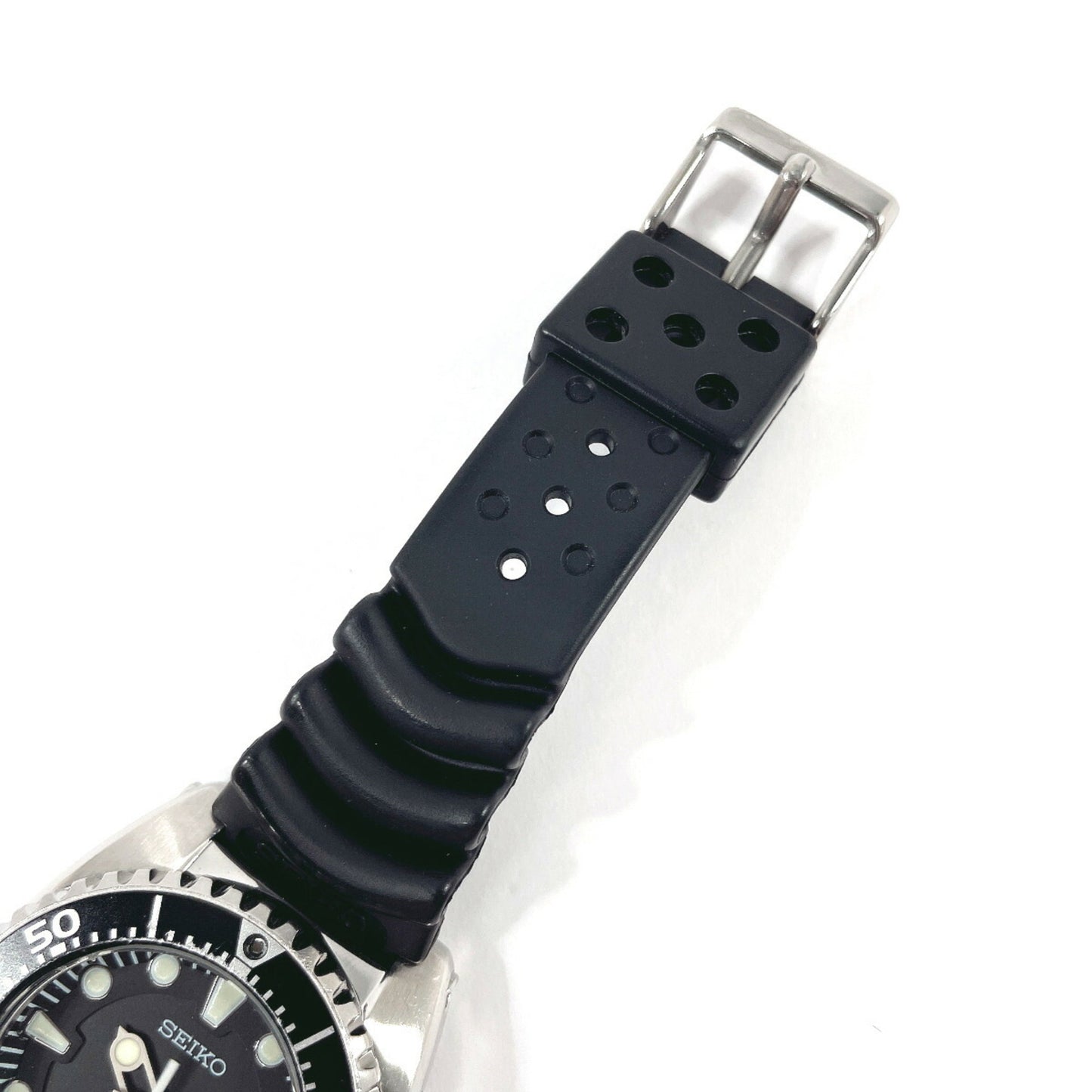 Seiko Seiko Kinetic Scuba 200M 5M62-0Blo Watch Stainless Steel/Rubber Black Automatic Dial