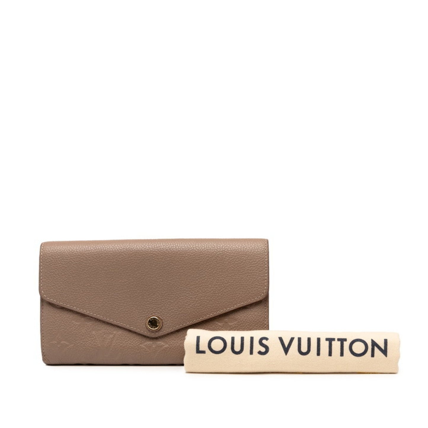 Louis Vuitton Monogram Empreinte Portefeuille Sarah Long Wallet M63465 Vison Greige Leather