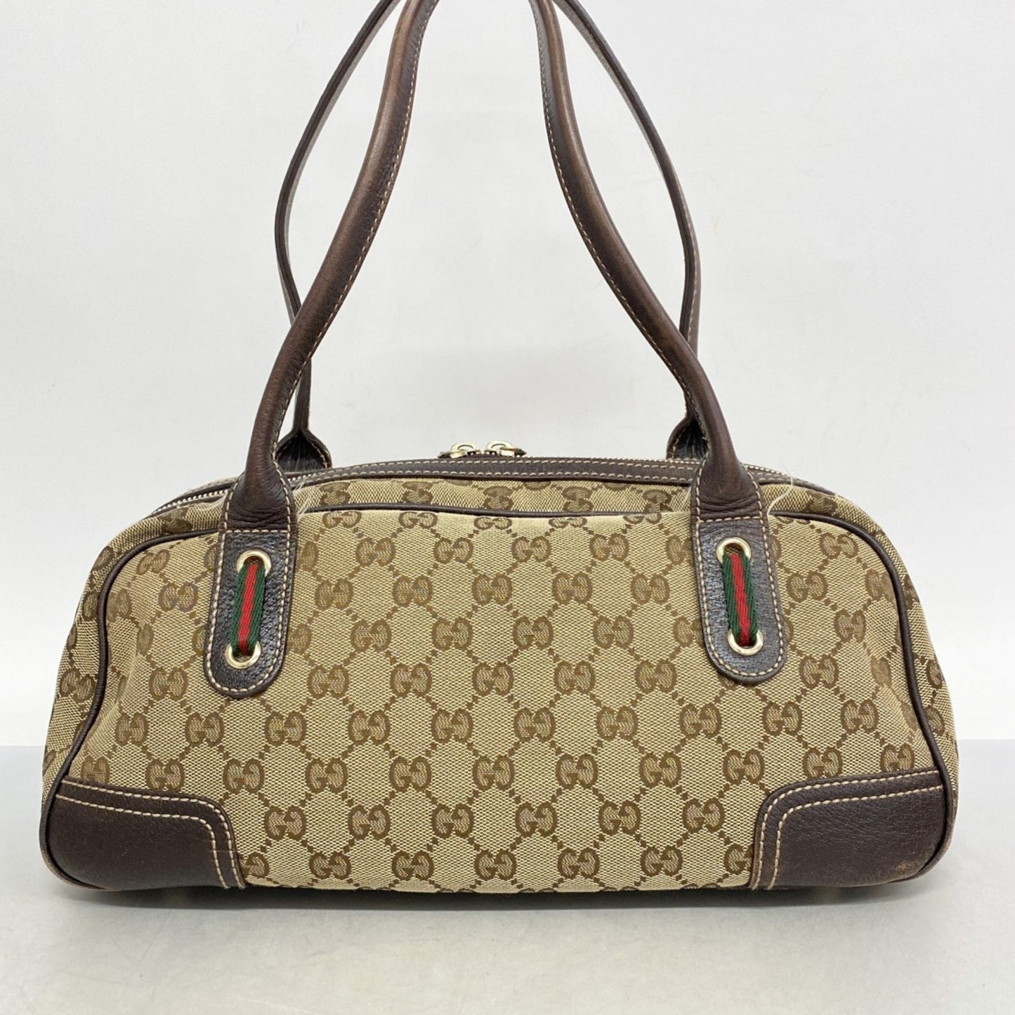Gucci Gg Canvas Sherry Line Princess Shoulder Bag 161720 Brown