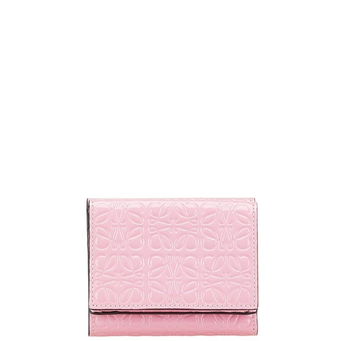 Loewe Anagram Tri-Fold Wallet Pink Leather