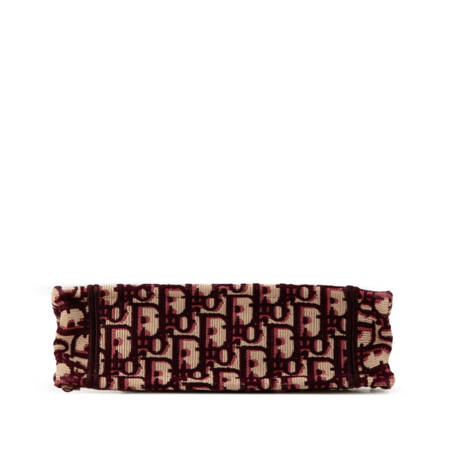 Christian Dior Dior Lady Oblique Embroidery Mini Book Tote Bag Handbag Wine Red Beige Canvas