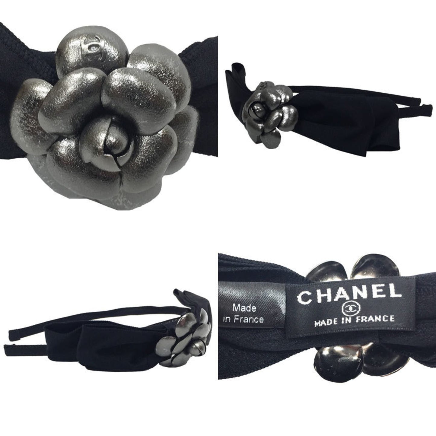 Chanel Camellia Headband Black Chanel Hair