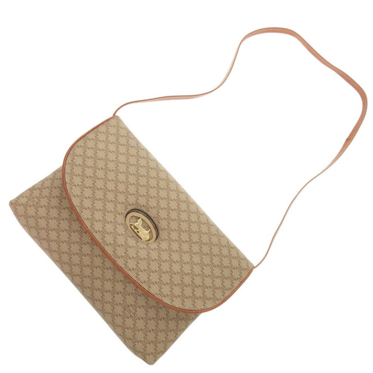 Celine Macadam Pvc/Leather Beige Shoulder Bag 0023Celine