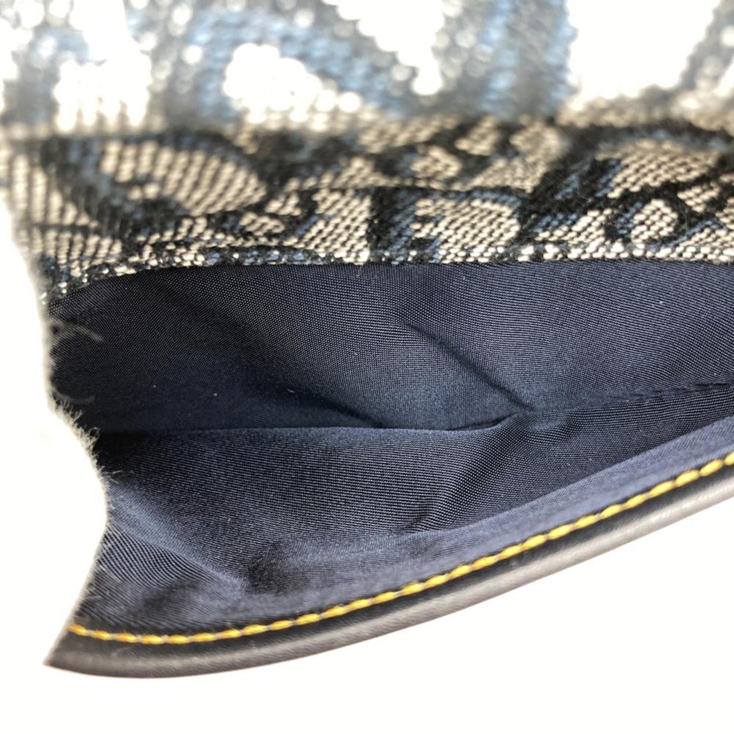 Dior Pouch Navy Blue Canvas Trotter Saddle