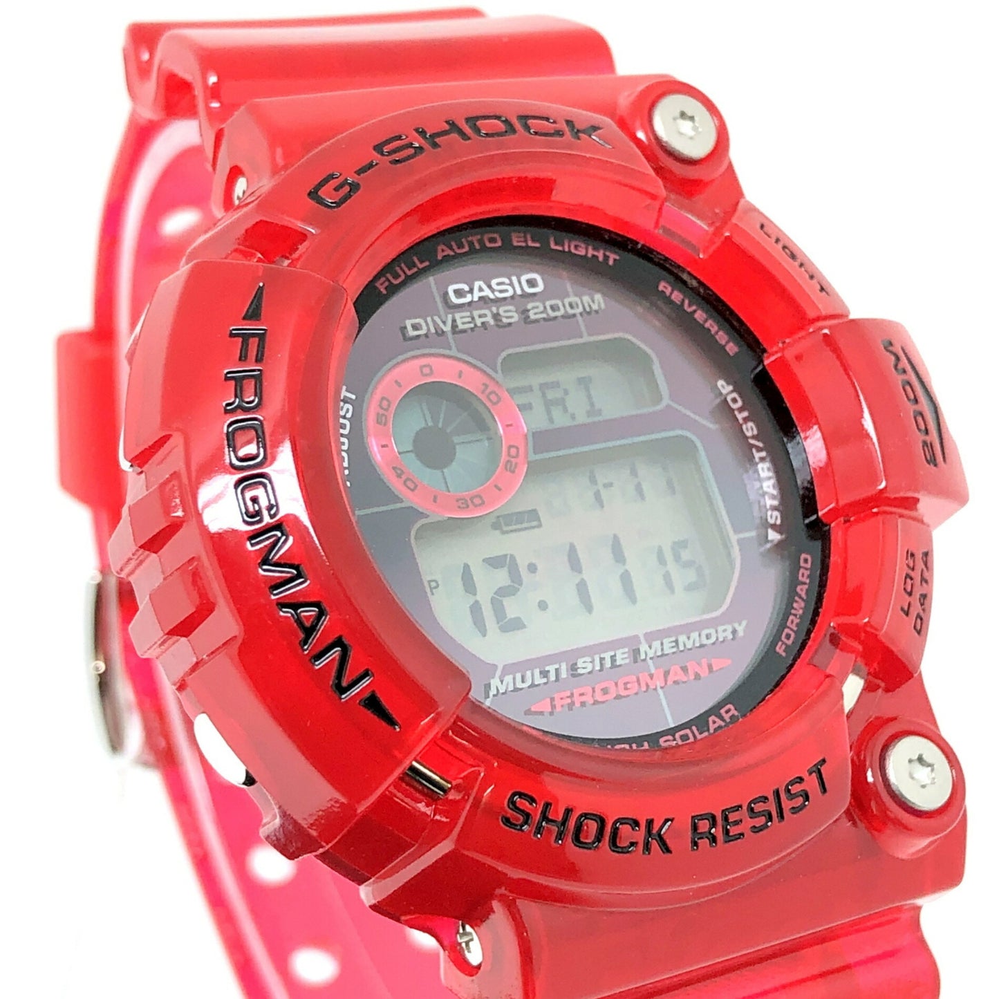 G-Shock Casio Watch Gw-203K-4 Frogman Irukuji 2003 Candy Red Skeleton Tough Solar 9Th Iruka Whale