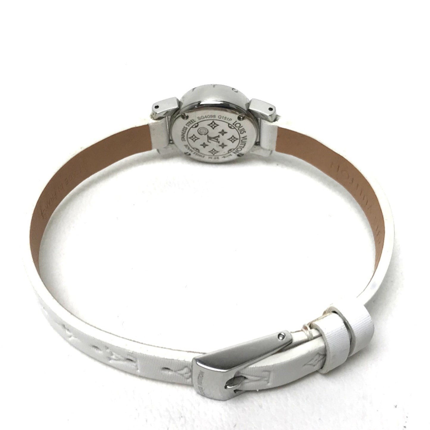 Louis Vuitton Q151P Rug Diamond Quartz Wristwatch Pink Based White